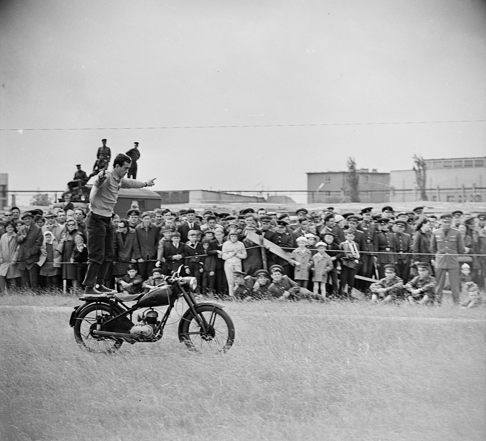 1965, MHSZ, motorcycle, soldier, Soviet soldier, Fortepan #118367