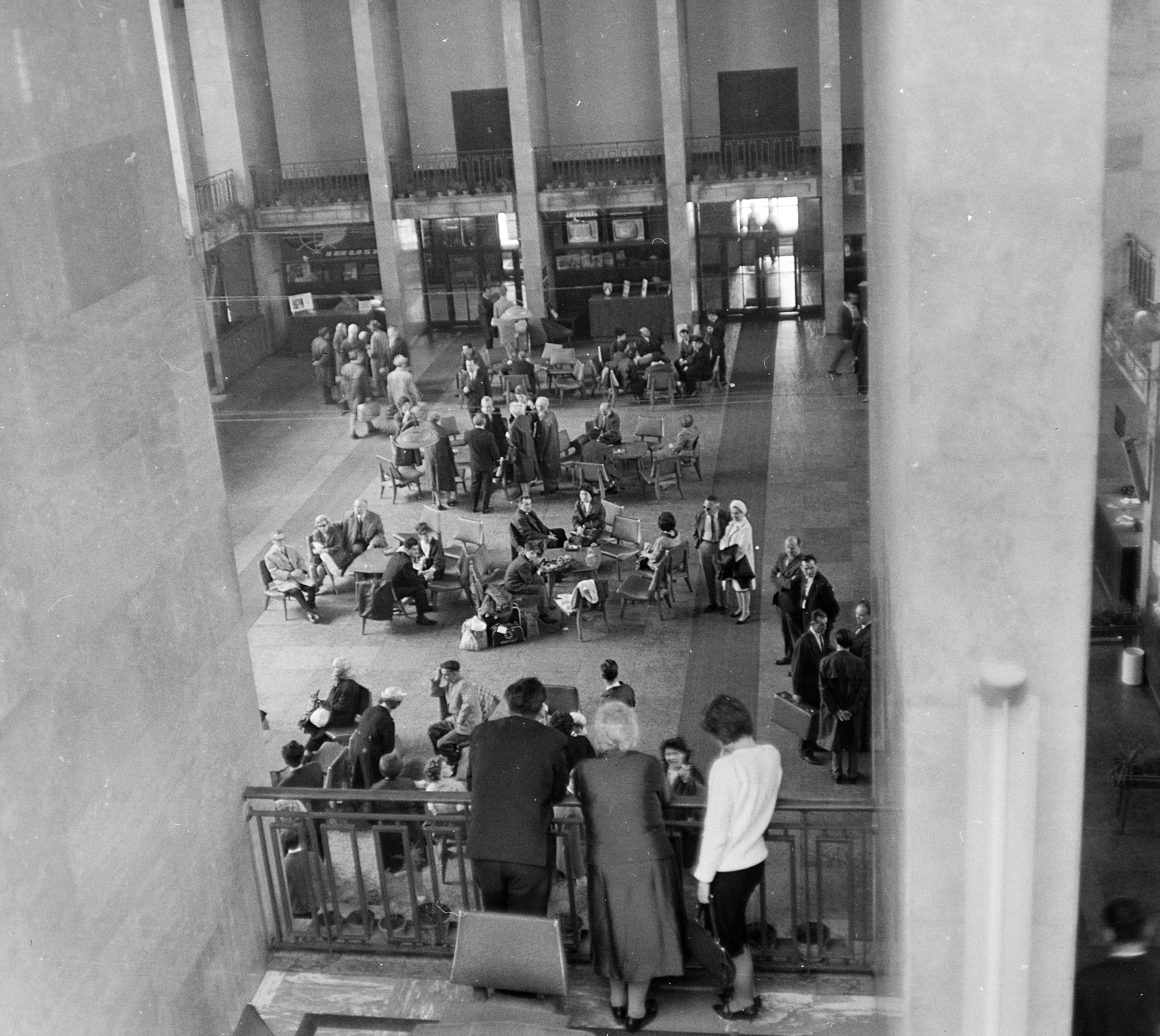 Hungary, Ferihegy (now - Ferenc Liszt) International Airport, Budapest XVIII., várócsarnok., 1966, MHSZ, Budapest, plan view, Fortepan #118394