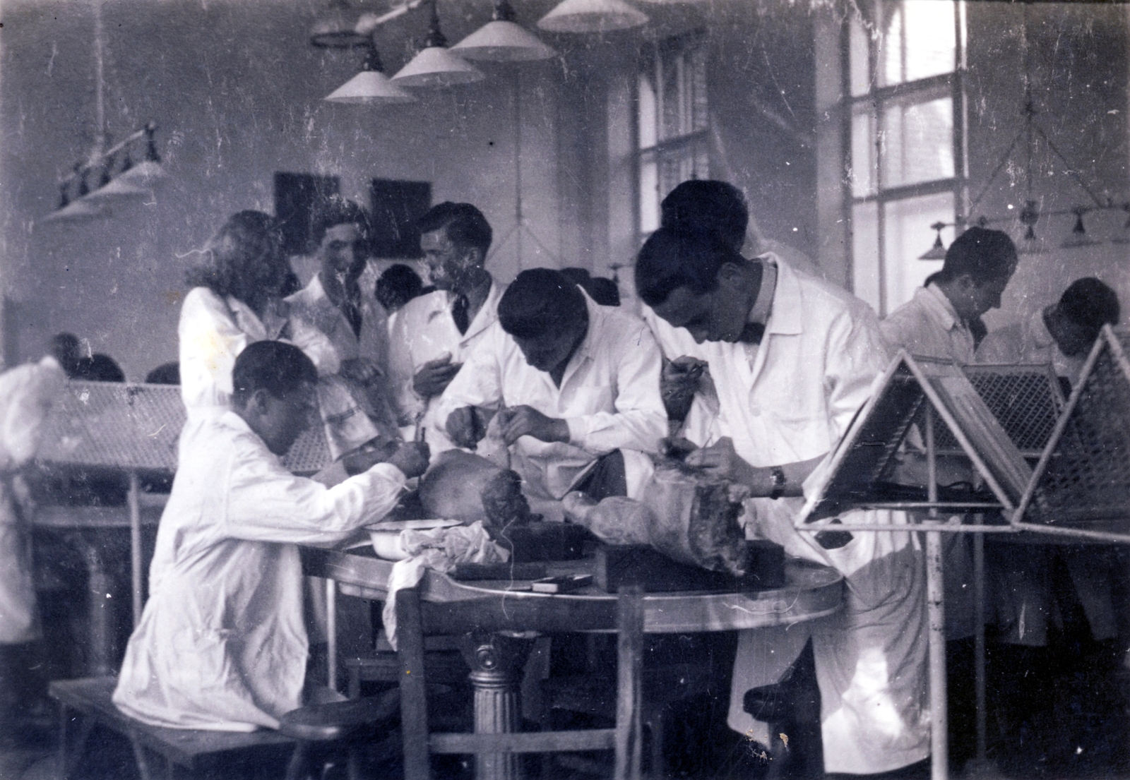 Magyarország, Budapest IX., Tűzoltó utca 58., Pázmány Péter Tudományegyetem, Orvostudományi Kar (később Semmelweis Egyetem), Anatómiai Intézet., 1940, Gál Mihály, Budapest, boncolás, boncterem, Fortepan #118528