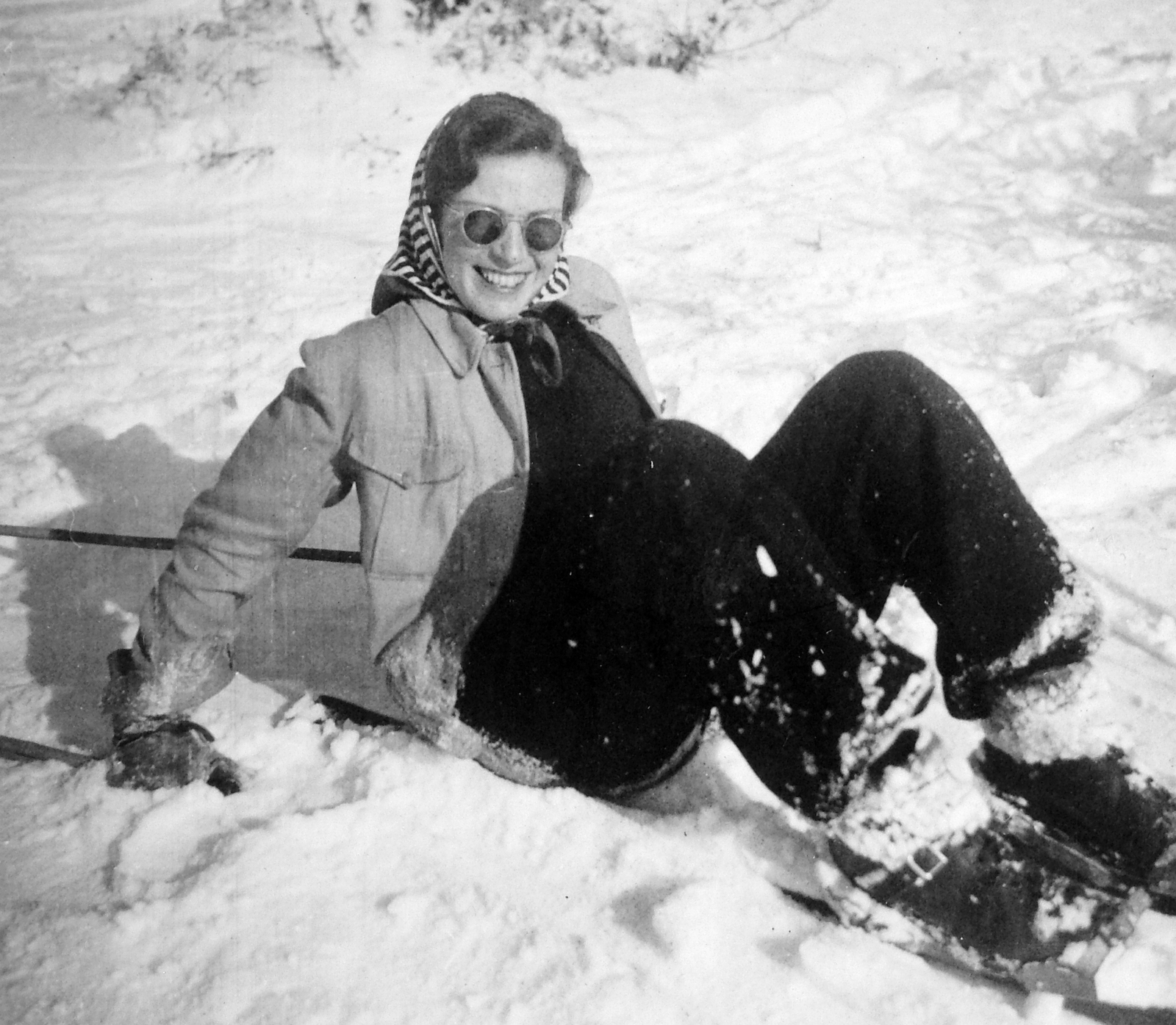 1943, Gádoros Lajos, winter, shades, skiing, Fortepan #11859