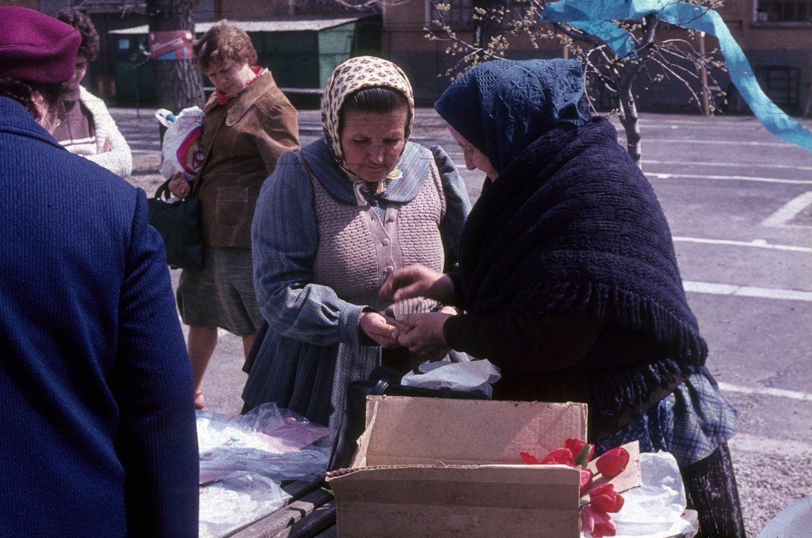 Magyarország, Kiskunhalas, Semmelweis tér, piac., 1981, Slachta Krisztina, színes, Fortepan #118593