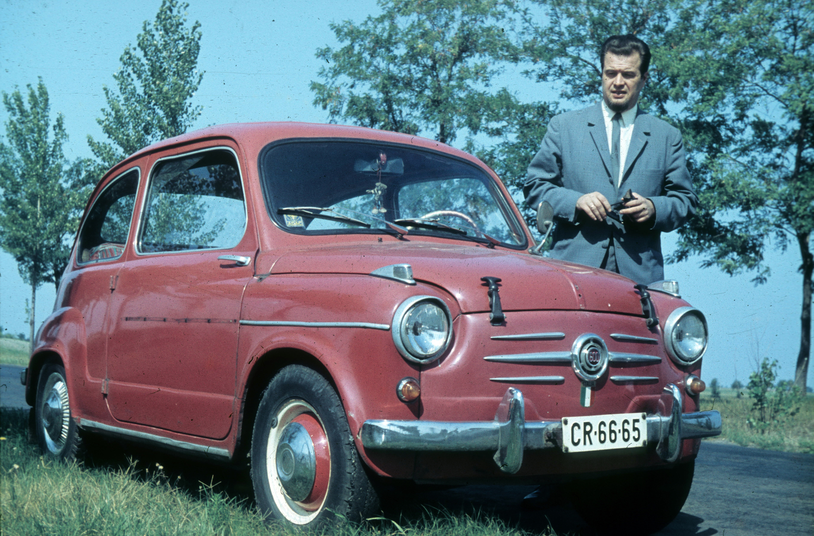 1963, Széman György, colorful, Fiat-brand, Italian brand, automobile, number plate, Fortepan #118613