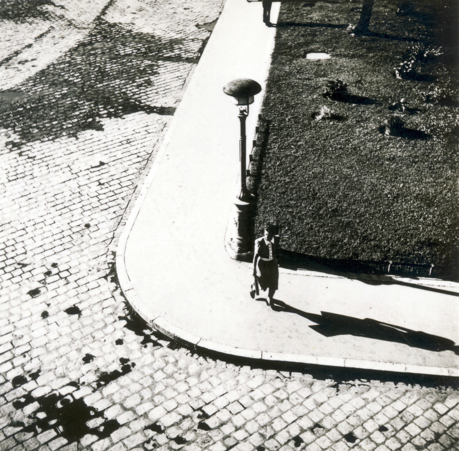 1937, Uj Nemzedék napilap, plan view, shadow, pedestrian, street lamp, intersection, Fortepan #118736