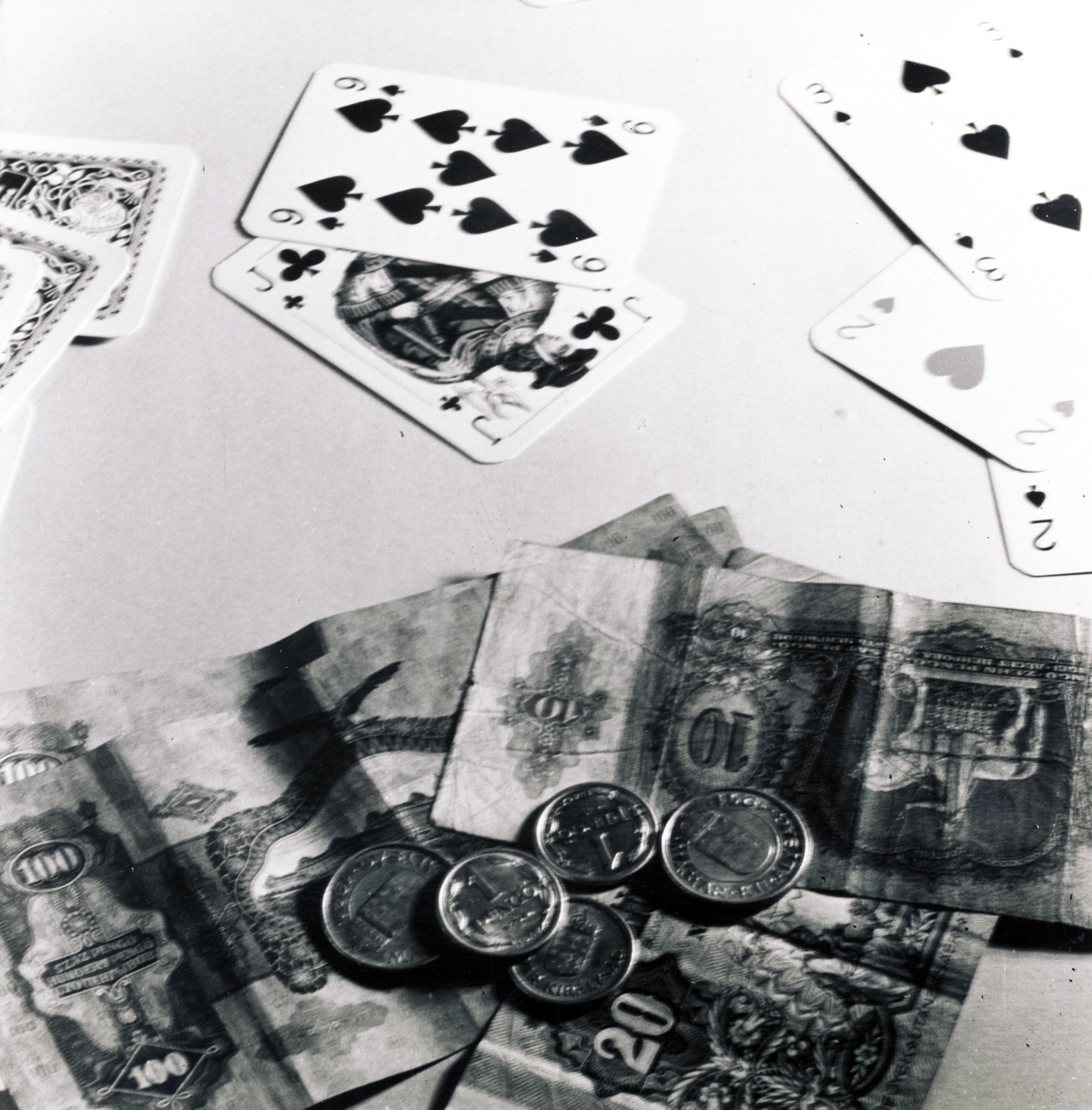 1937, Uj Nemzedék napilap, card game, paper money, still life, Fortepan #118772
