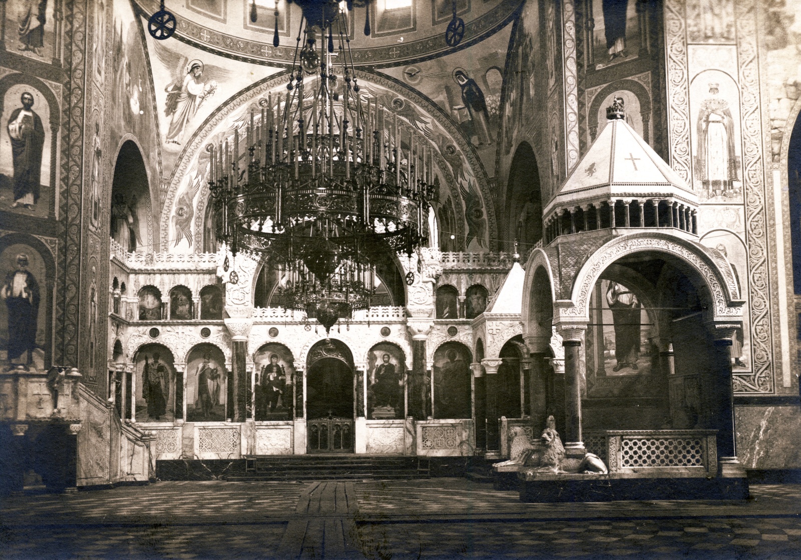 Bulgaria, Sofia, Alekszandr Nyevszkij-székesegyház., 1937, Uj Nemzedék napilap, church interior, Fortepan #118794