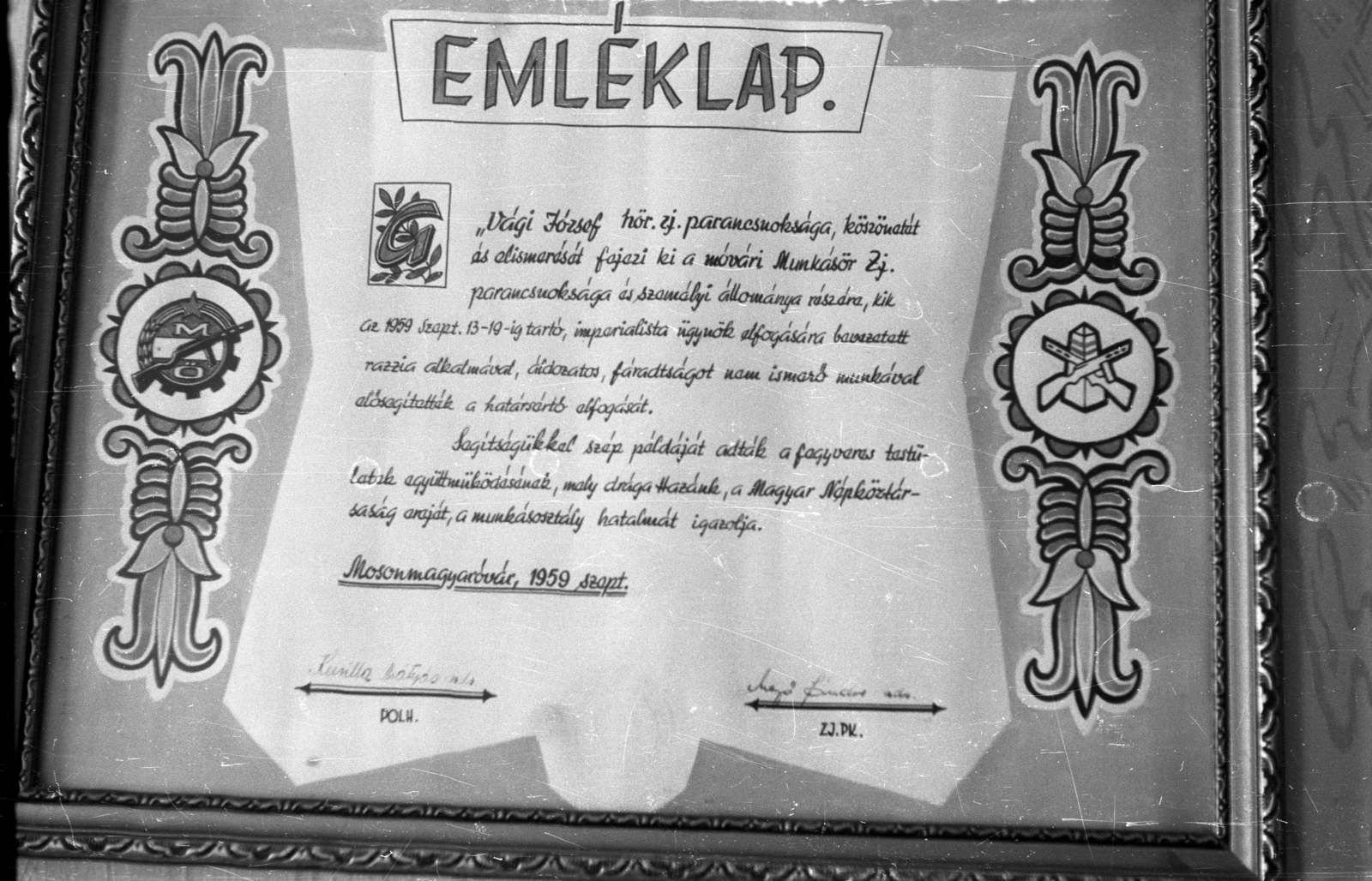 Hungary, 1959, FSZEK Budapest Gyűjtemény / Sándor György, Sándor György, label, Fortepan #118966