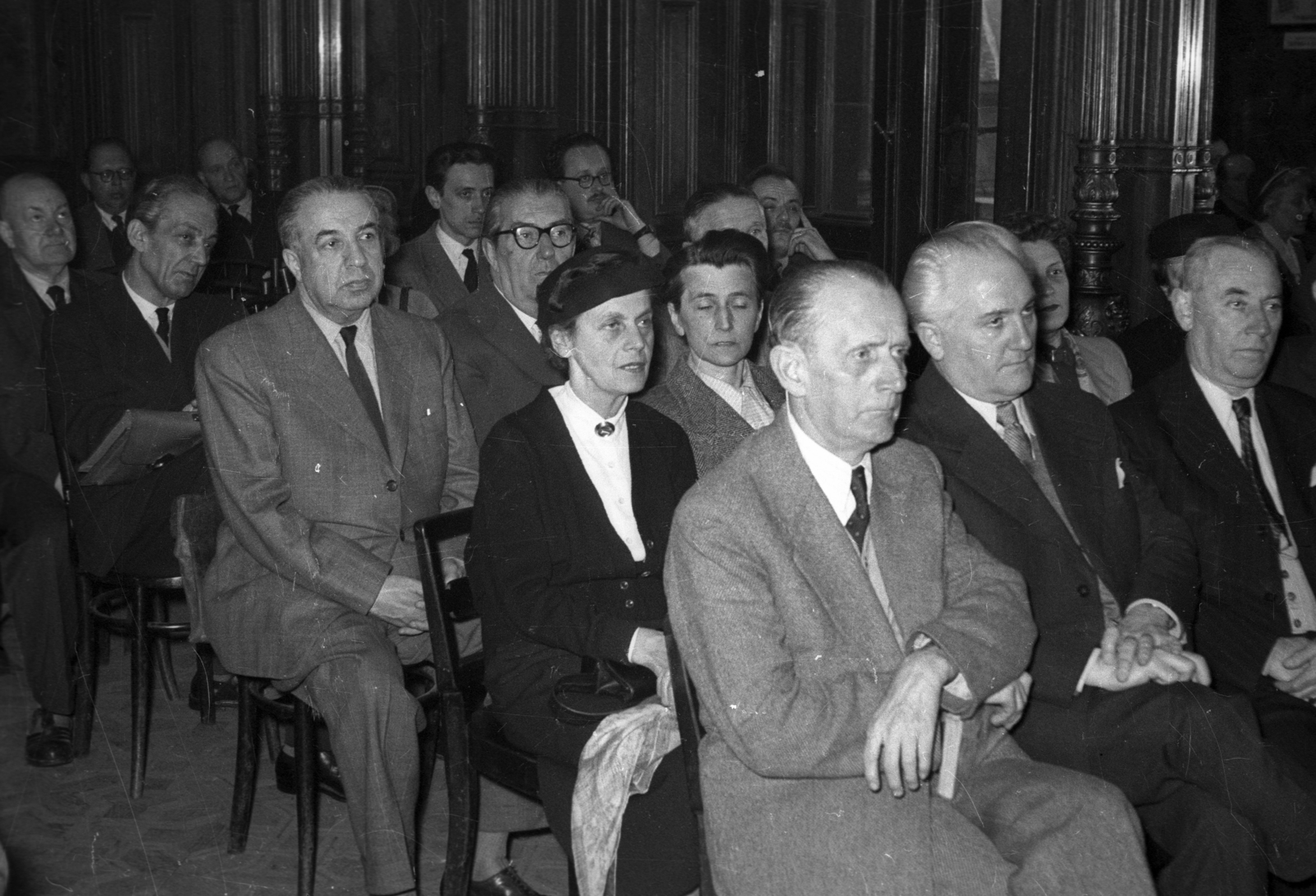 Hungary, 1958, FSZEK Budapest Gyűjtemény / Sándor György, Sándor György, audience, Fortepan #118979