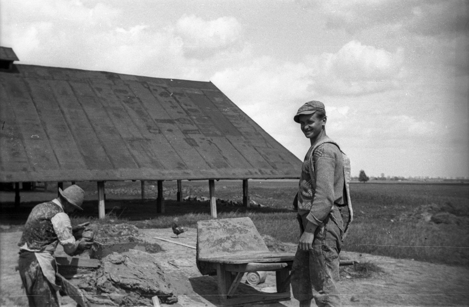 Poland, Dąbrowice, téglagyár., 1943, Bogdan Celichowski, brick making, Fortepan #119397