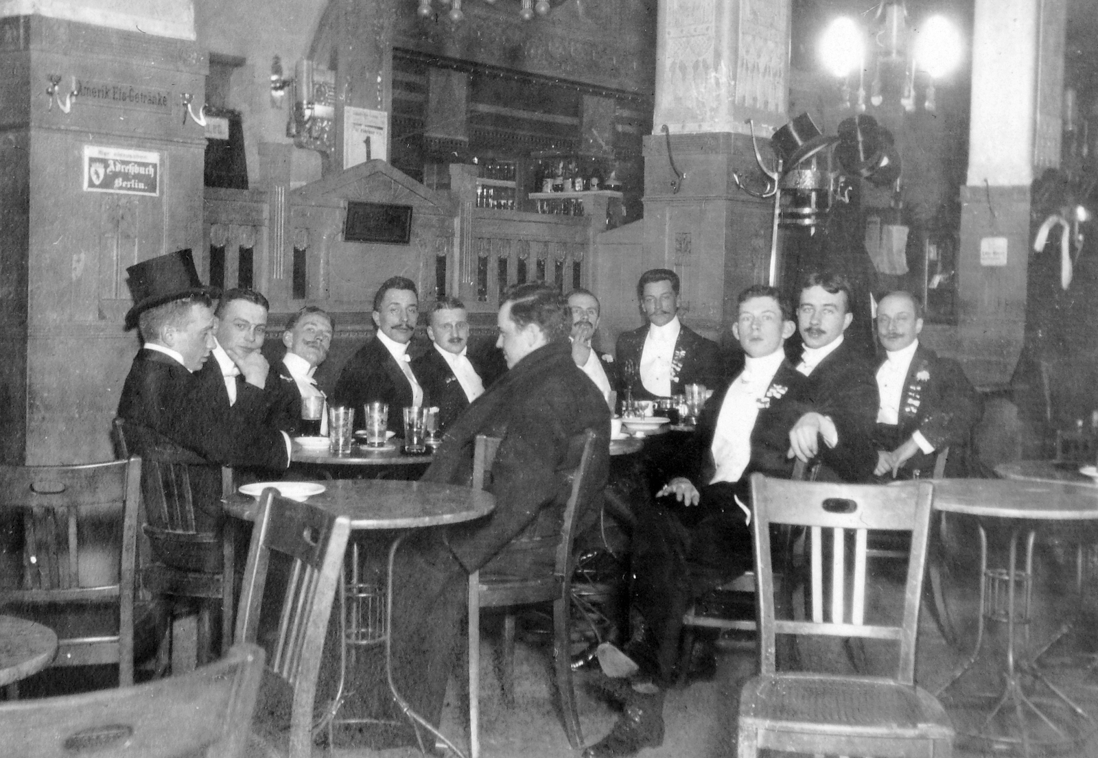1915, Kurutz Márton, hospitality, tableau, men, restaurant, drinking, coffee house, Fortepan #11941