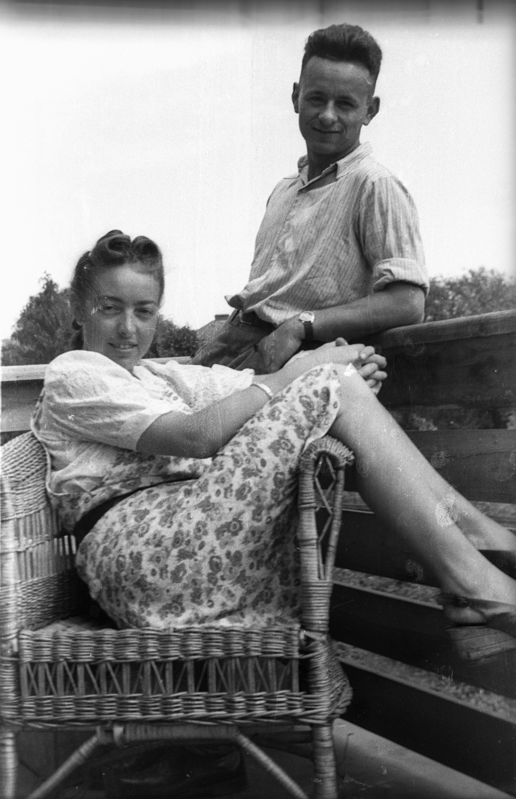 Lengyelország, 1943, Bogdan Celichowski, lány, fonott szék, Fortepan #119494