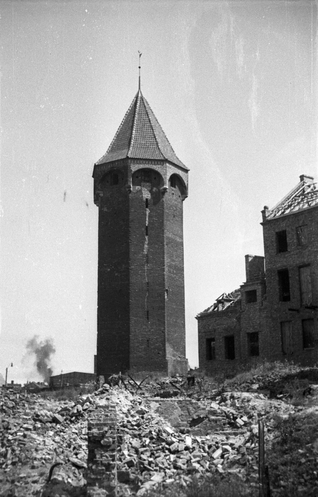 Poland, Gdańsk, ulica Pańska, Jacek bástya., 1953, Bogdan Celichowski, tower, Fortepan #119603