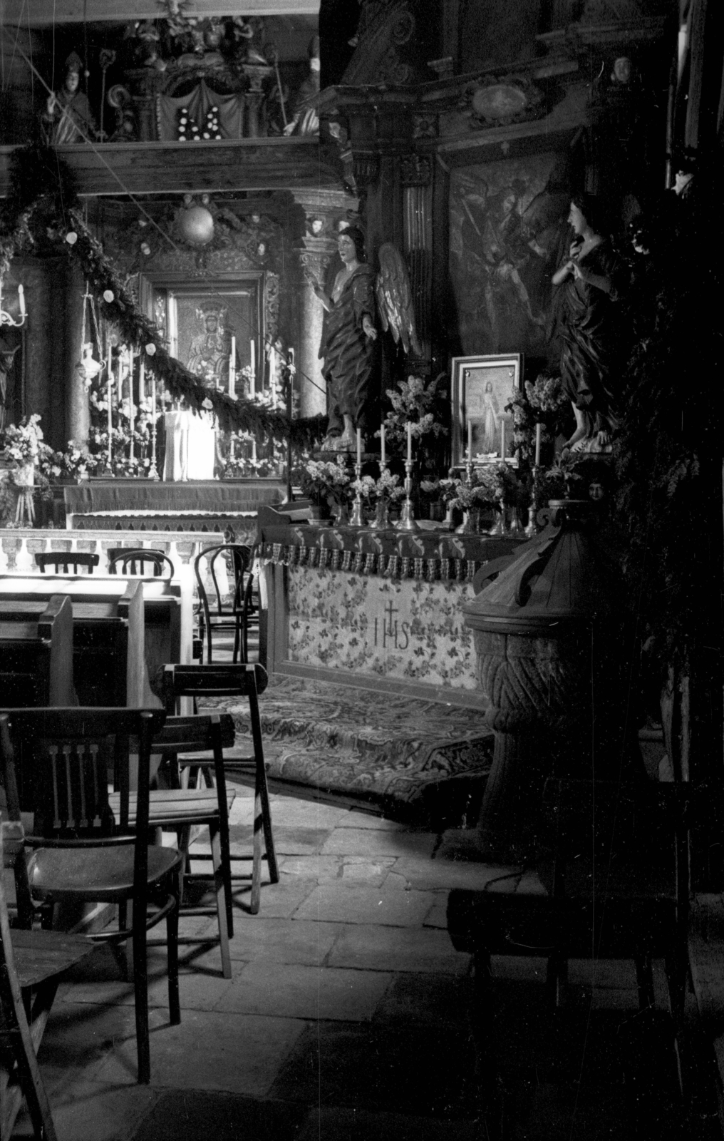 Lengyelország, 1947, Bogdan Celichowski, templom, oltár, Fortepan #119723