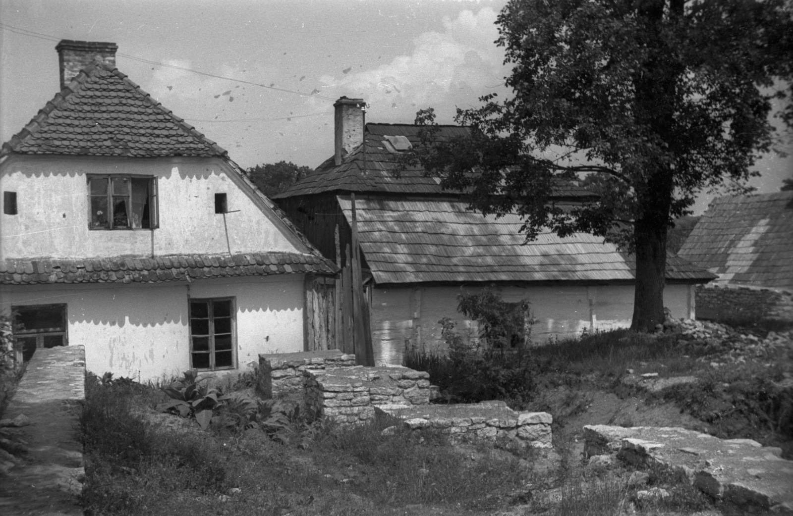 Lengyelország, 1947, Bogdan Celichowski, ház, kőfal, Fortepan #119759