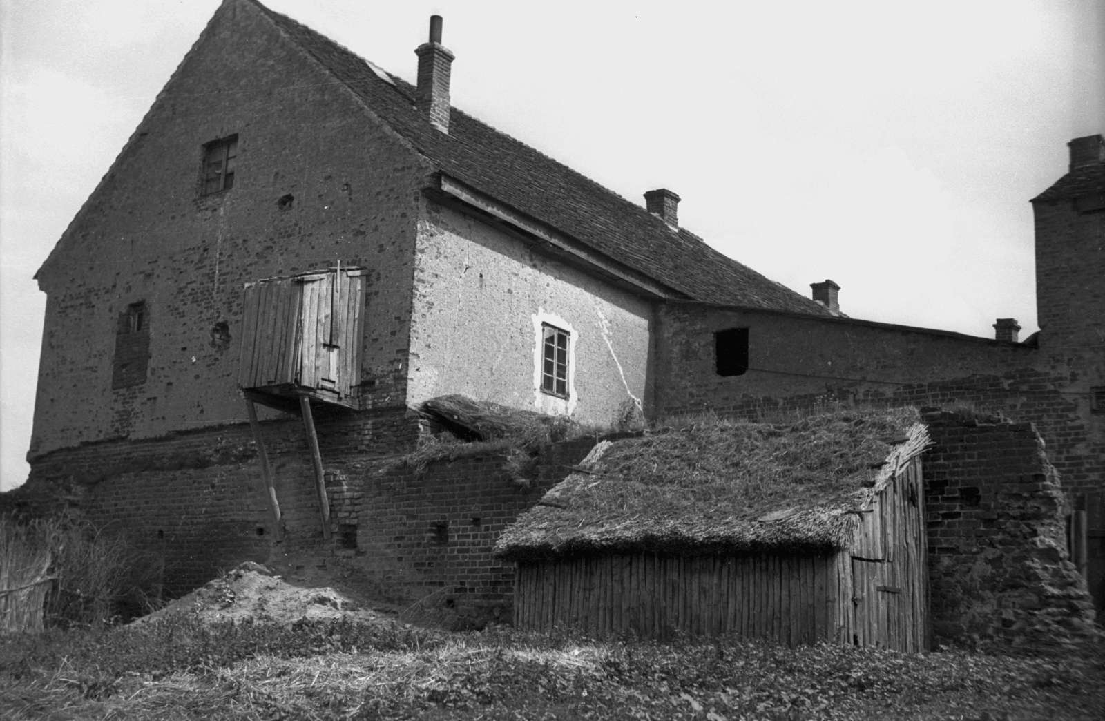 Lengyelország, 1947, Bogdan Celichowski, lakóház, ház, fészer, Fortepan #119884