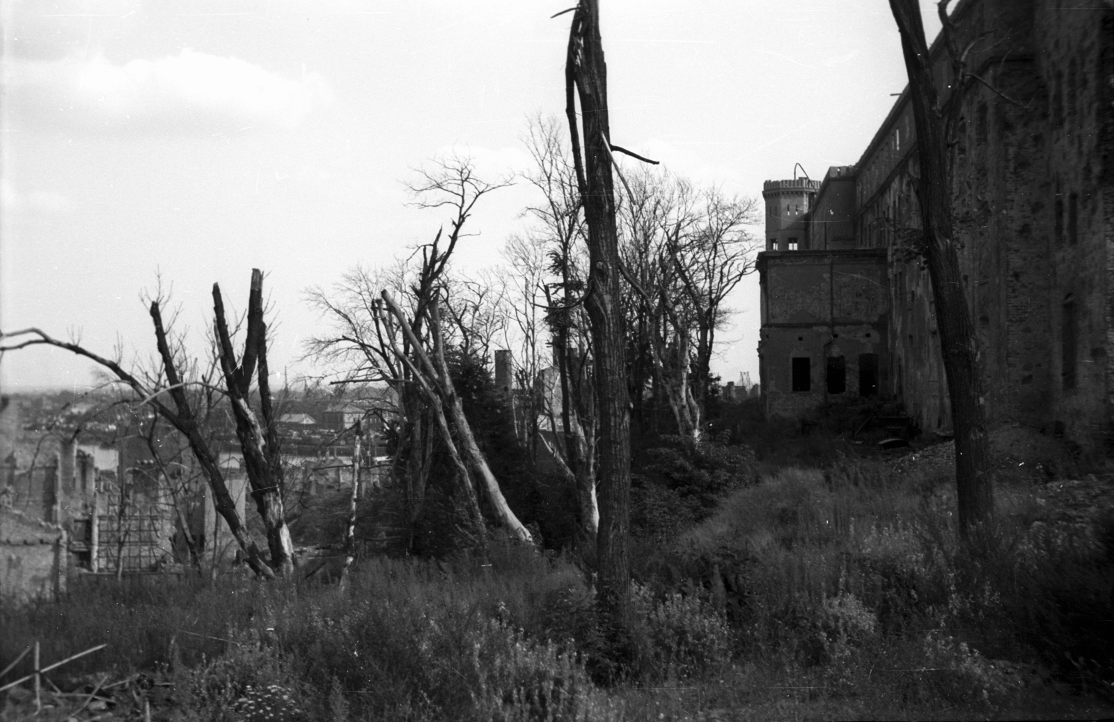 Poland, Szczecin, jobbra a Pomerániai Hercegség Vára., 1947, Bogdan Celichowski, castle wall, Fortepan #119999