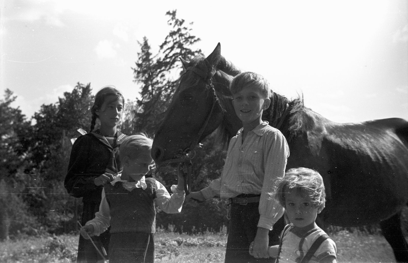 Poland, 1960, Bogdan Celichowski, kids, horse, Fortepan #120043