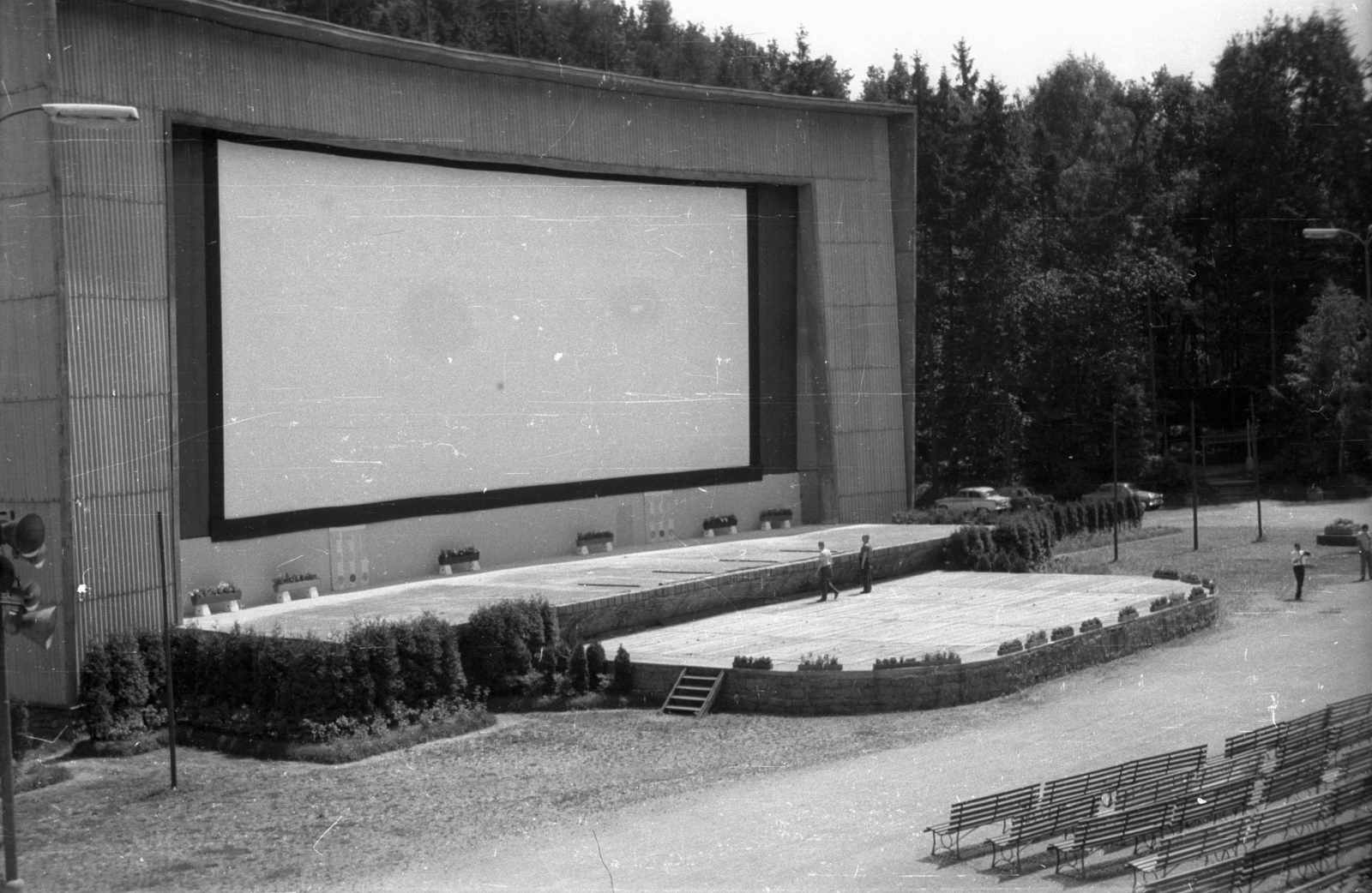 Czech Republik, Jihlava, Heulos park, kertmozi., 1970, Bogdan Celichowski, Czechoslovakia, outdoor cinema, Fortepan #120230