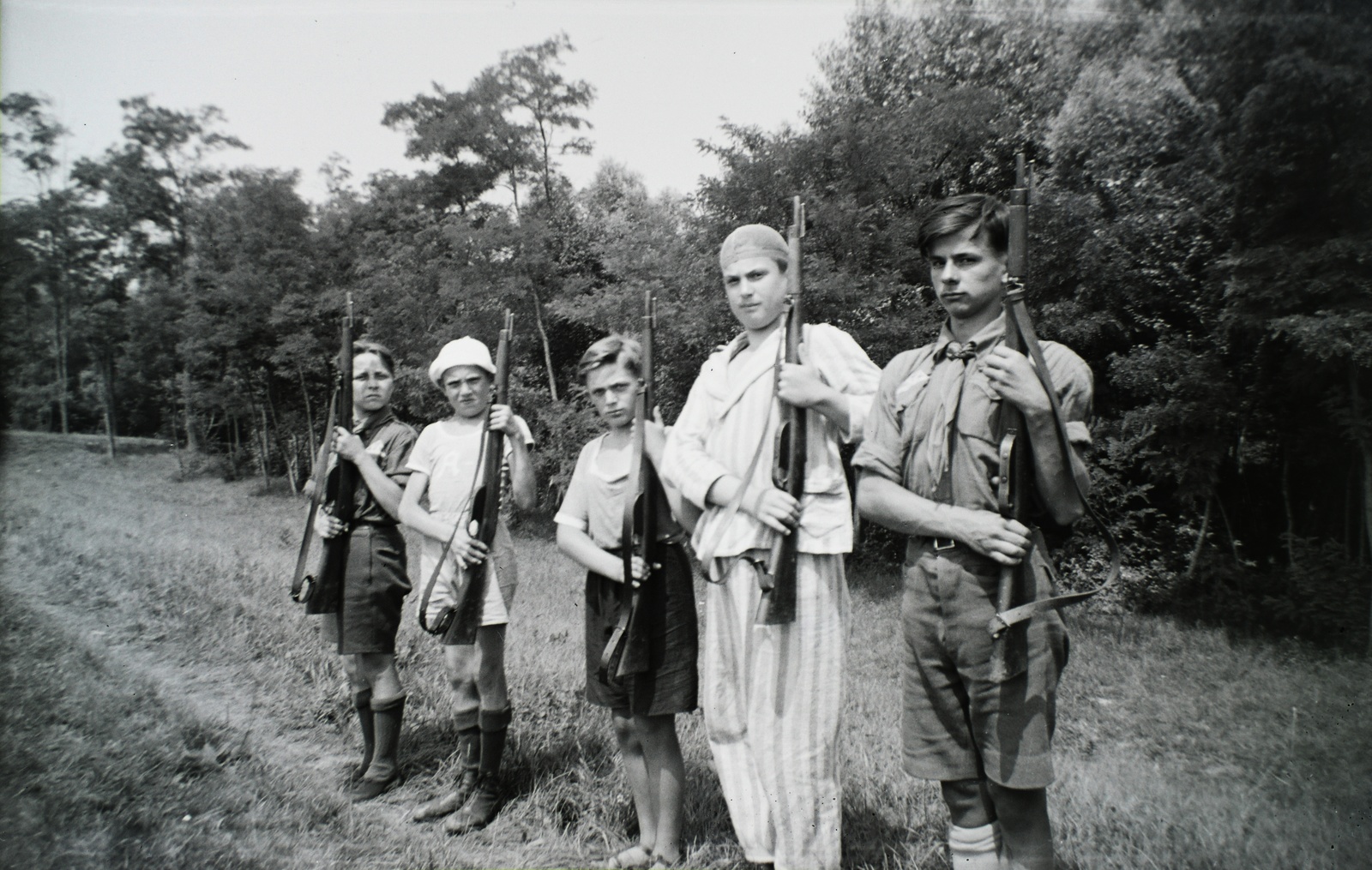 1938, Hanser Mária, compliment, scouting, gun, Fortepan #120513