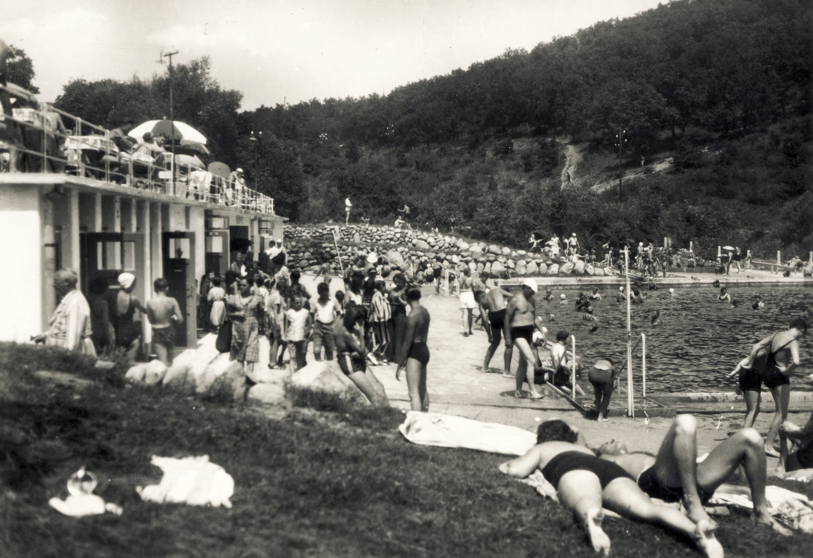 Hungary, Mátrafüred, strandfürdő., 1941, Hanser Mária, Fortepan #120621