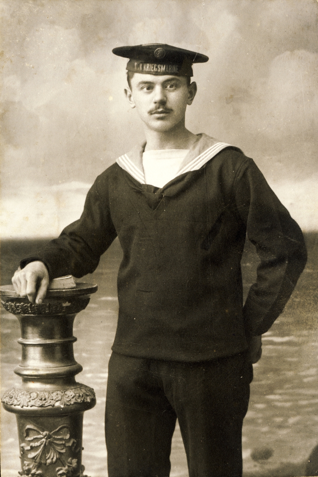 az Osztrák-Magyar Monarchia haditengerészetének matróza., 1915, Hanser Mária, portrait, sailor, Fortepan #120632