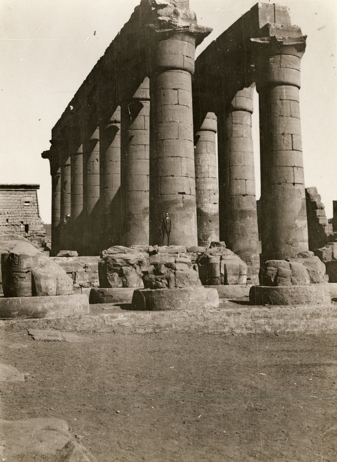 Egypt, Luxor, a luxori templom nagy oszlopcsarnoka., 1921, Hanser Mária, ancient culture, Fortepan #120685