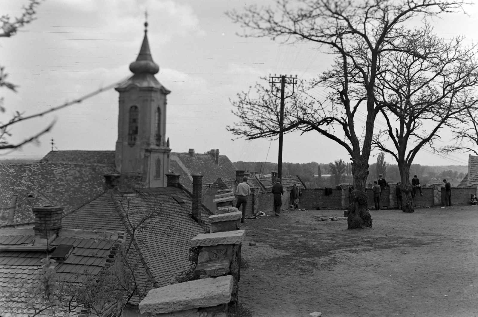 Hungary, Szentendre, Blagovesztenszka görögkeleti templom a Várdombról nézve., 1961, Inkey Tibor, Greek Orthodox Church, steeple, Fortepan #120837
