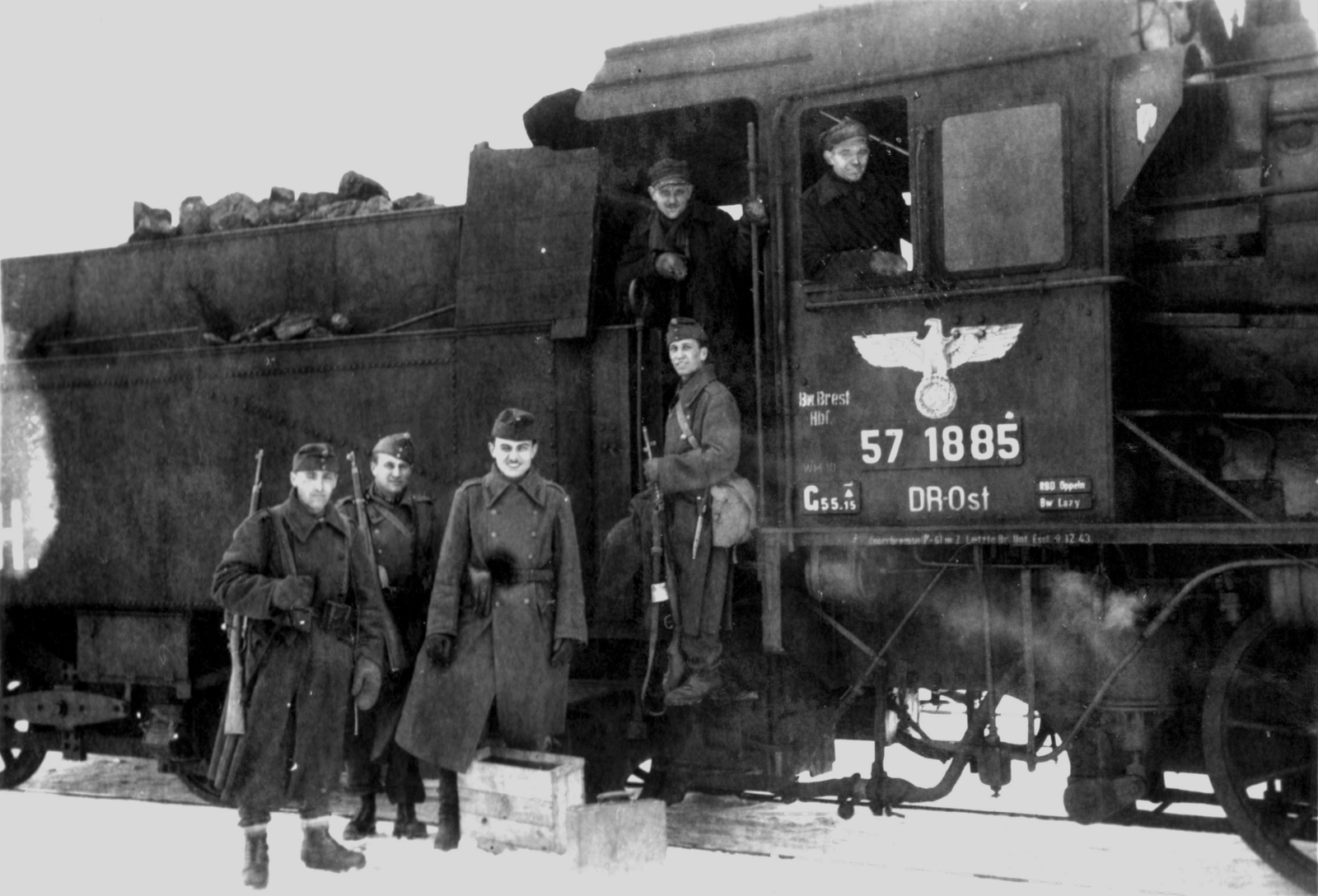 1942, Zádori Ferenc, steam locomotive, second World War, symbol, Hungarian soldier, Fortepan #121132