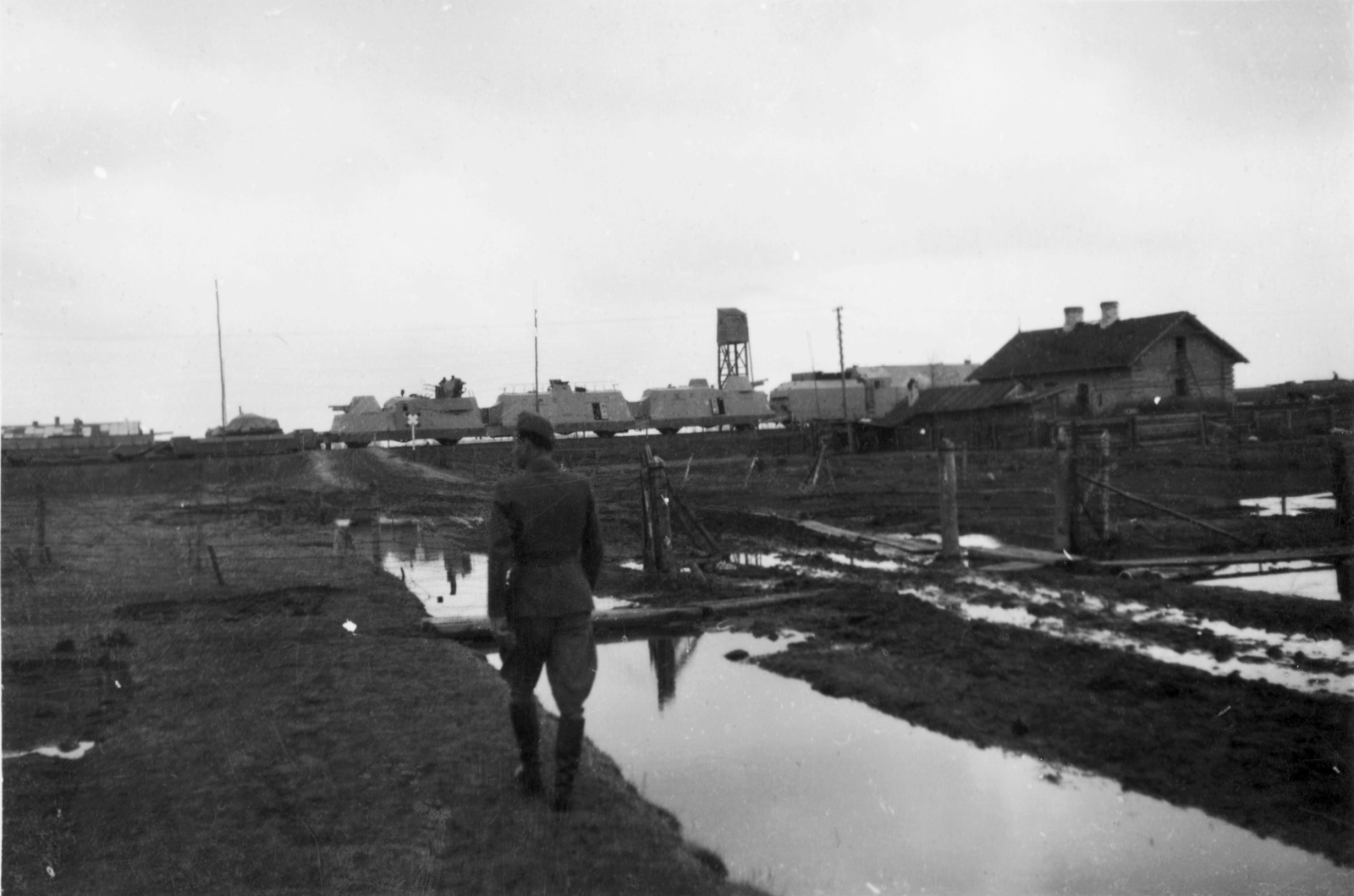1942, Zádori Ferenc, armored railway, second World War, Hungarian soldier, Fortepan #121139