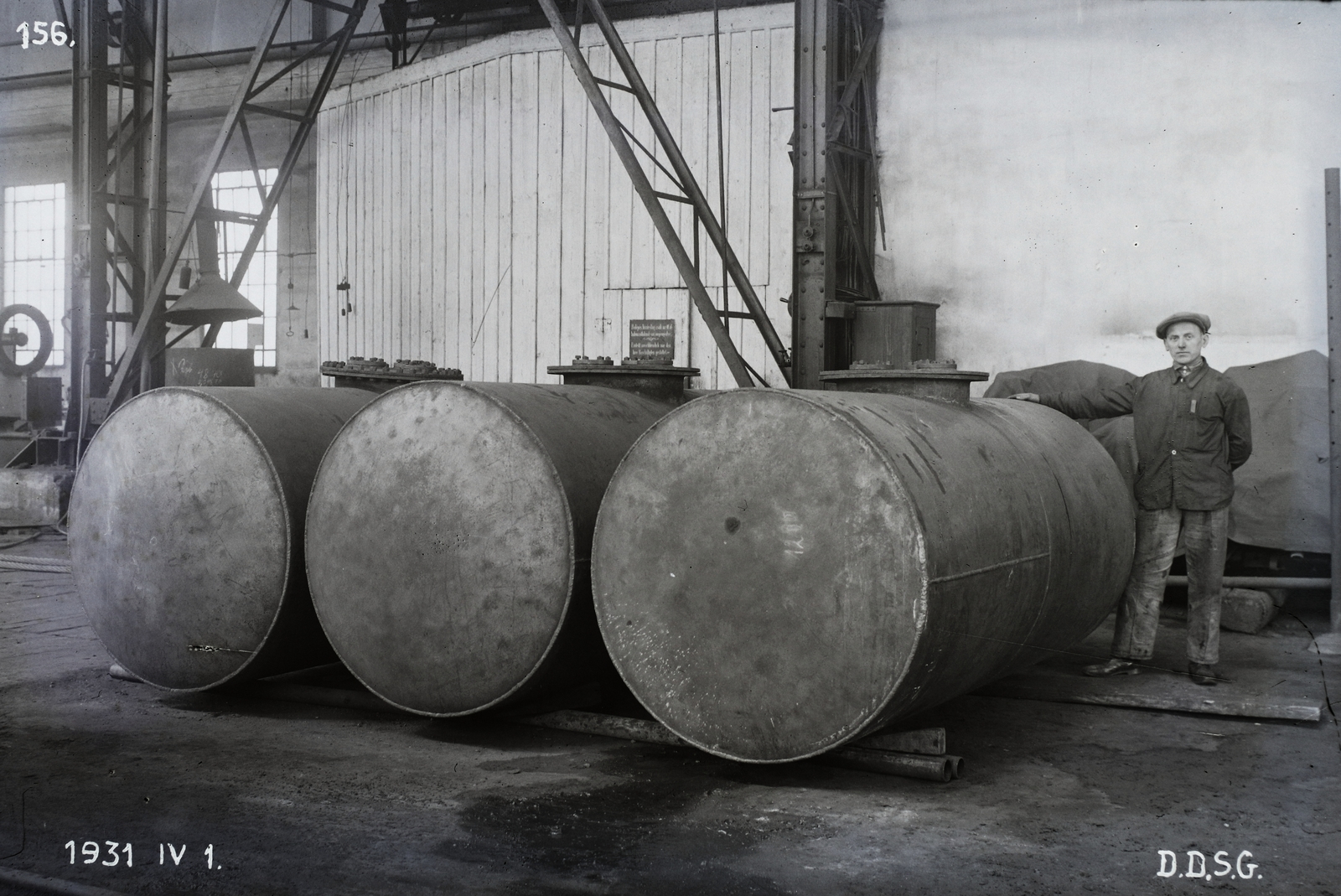 Hungary, Óbuda, Budapest III., »Tartály? Gőzdóm?, Óbudai Hajógyár.« Leltári jelzet: MMKM TFGY 2017.2.217., 1931, Magyar Műszaki és Közlekedési Múzeum / Történeti Fényképek Gyűjteménye / Óbudai Hajógyár gyűjteménye, Budapest, container, Fortepan #122096