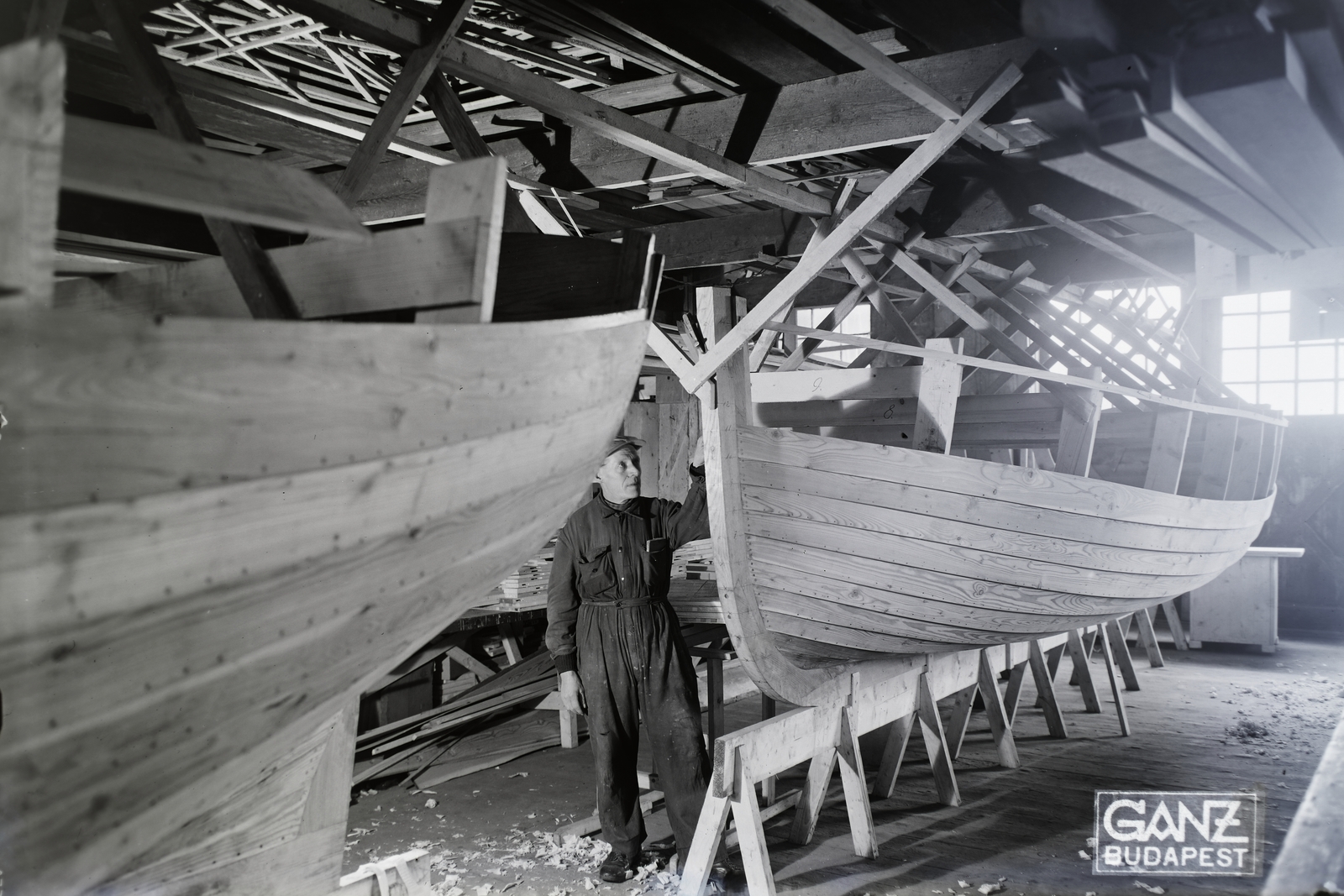 Hungary, Budapest XIII., Váci út, Ganz és Tsa. Villamossági-, Gép-, Waggon- és Hajógyár Rt. A Magyar Tengerész (1942) tengeri áruszállító csavaros motorhajó mentőcsónakja. Leltári jelzet: MMKM TFGY 2017.1.635., 1941, Magyar Műszaki és Közlekedési Múzeum / Történeti Fényképek Gyűjteménye / Ganz gyűjtemény, Budapest, Fortepan #122818