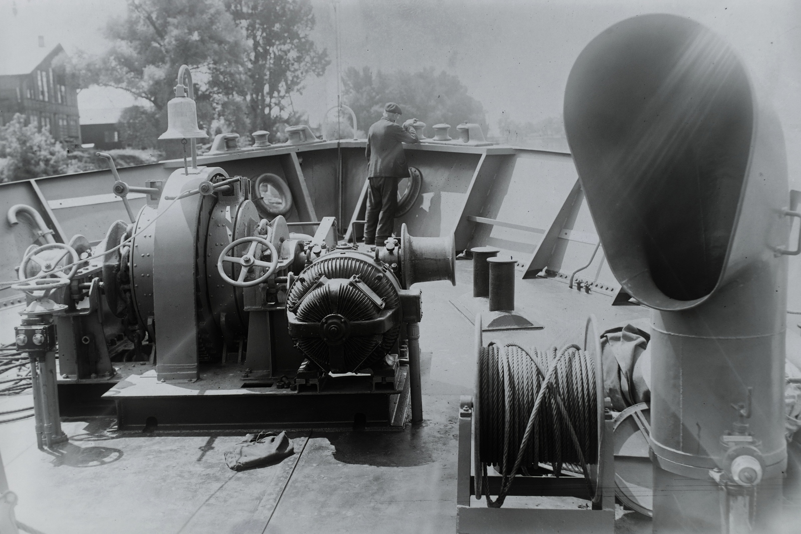 Hungary, Budapest XIII., Ganz és Tsa. Villamossági-, Gép-, Waggon- és Hajógyár RT. A jóvátételre gyártott DON (1947) Duna-tengerjáró motorhajó horgonytekerő motor. Leltári jelzet: MMKM TFGY 2017.1.1190., 1947, Magyar Műszaki és Közlekedési Múzeum / Történeti Fényképek Gyűjteménye / Ganz gyűjtemény, Tisza-ship, Budapest, Fortepan #122990
