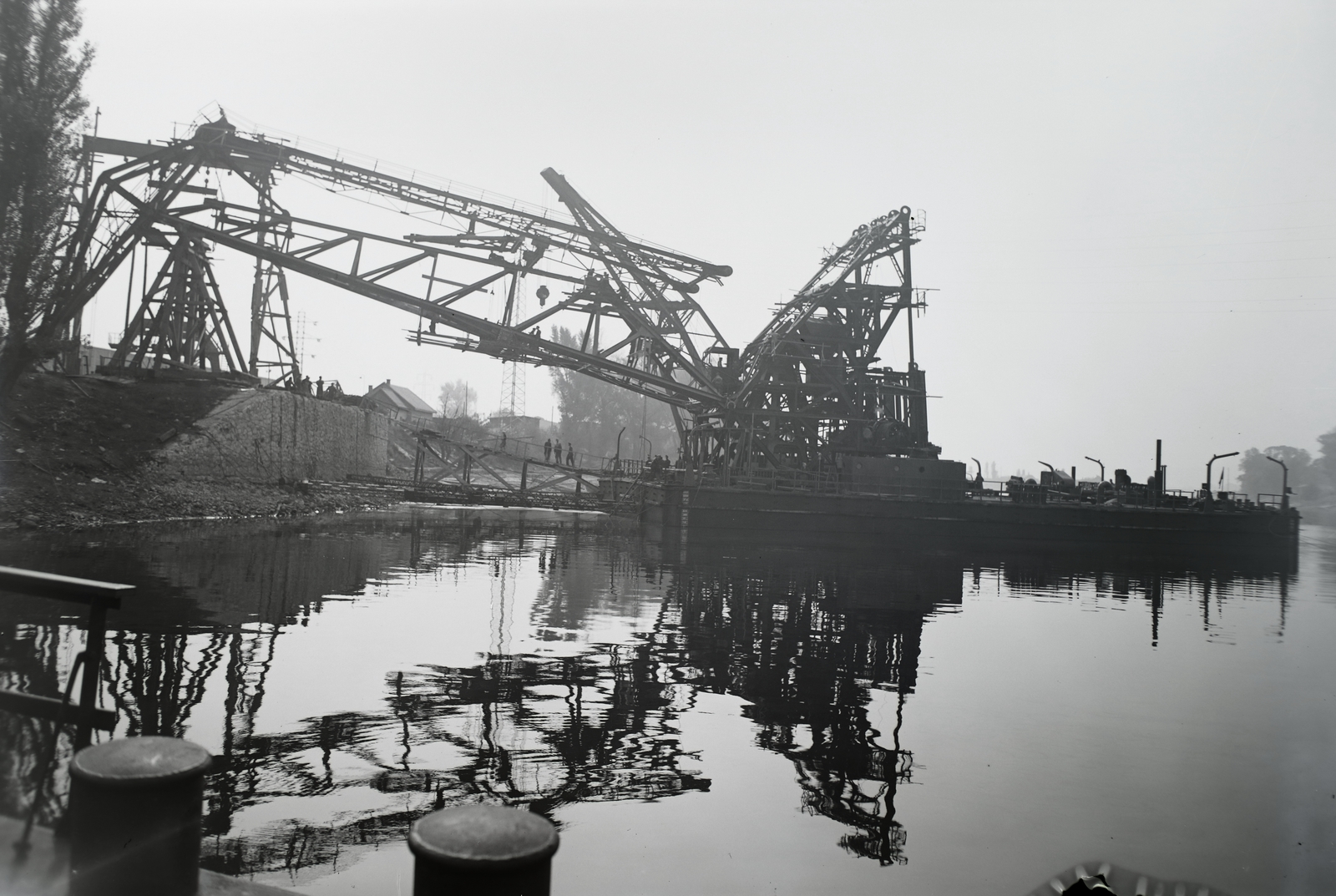 Hungary, »N. V. úszódaru.« Leltári jelzet: MMKM TFGY 2017.1.1458., 1950, Magyar Műszaki és Közlekedési Múzeum / Történeti Fényképek Gyűjteménye / Ganz gyűjtemény, dredge, Fortepan #123093