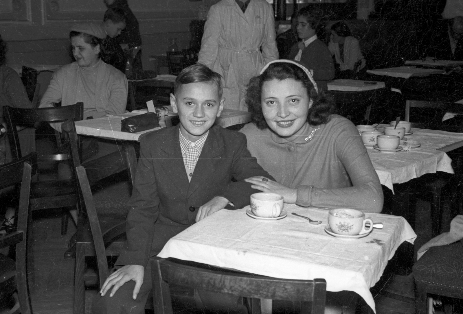 1953, Hámori Gyula, smile, teenager, boy, mother, Fortepan #123480