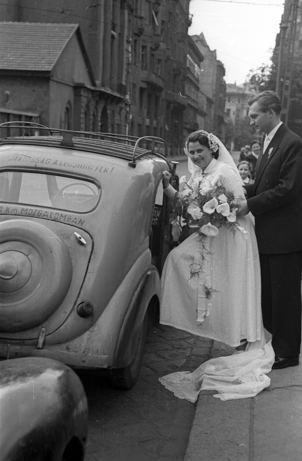 1955, Hámori Gyula, bride, groom, Fortepan #123512