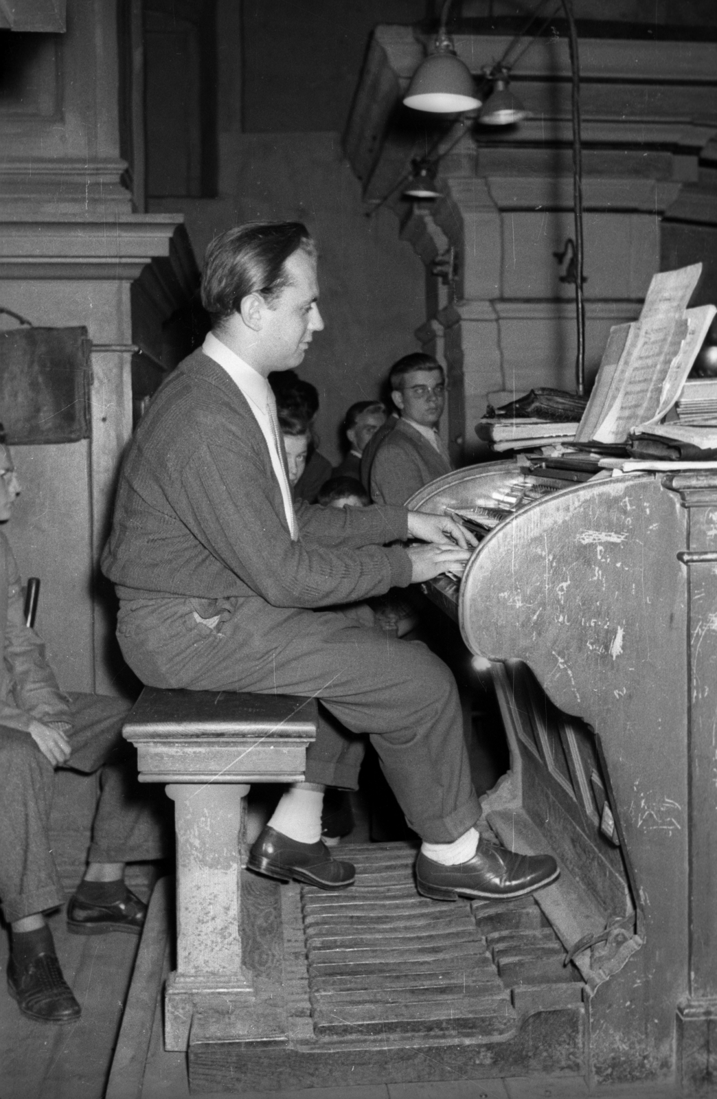 1956, Hámori Gyula, orgona, zenész, Fortepan #123687