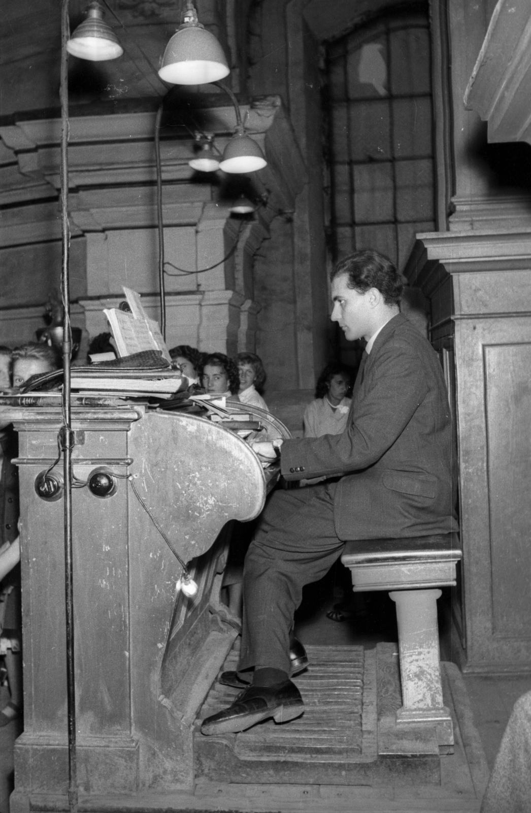 1956, Hámori Gyula, organ, musician, Fortepan #123688