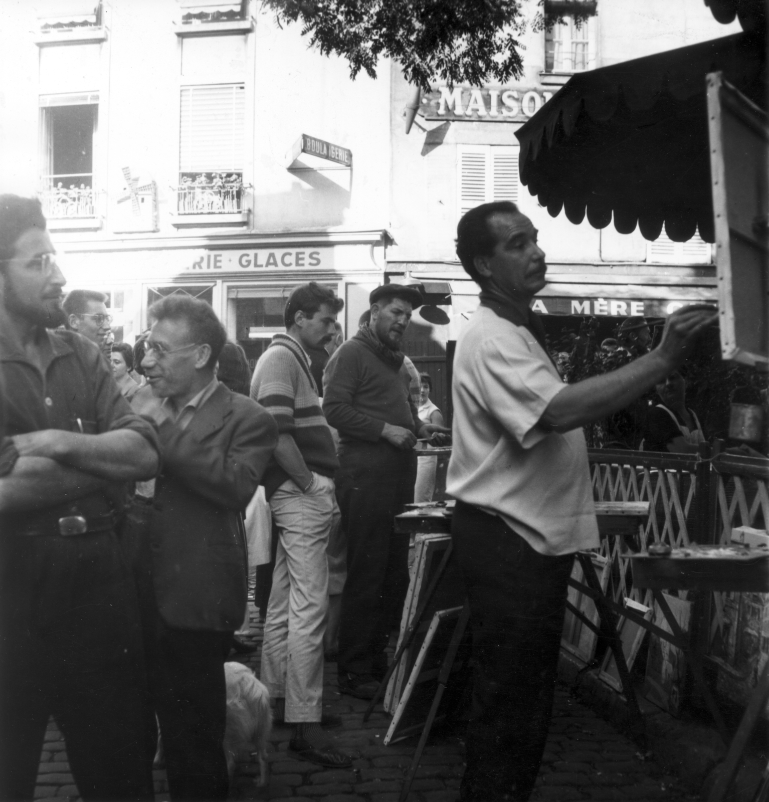 France, Paris, Montmartre, Place du Tertre., 1959, Aradi Péter, Szenczi Mária, painter, Fortepan #124133