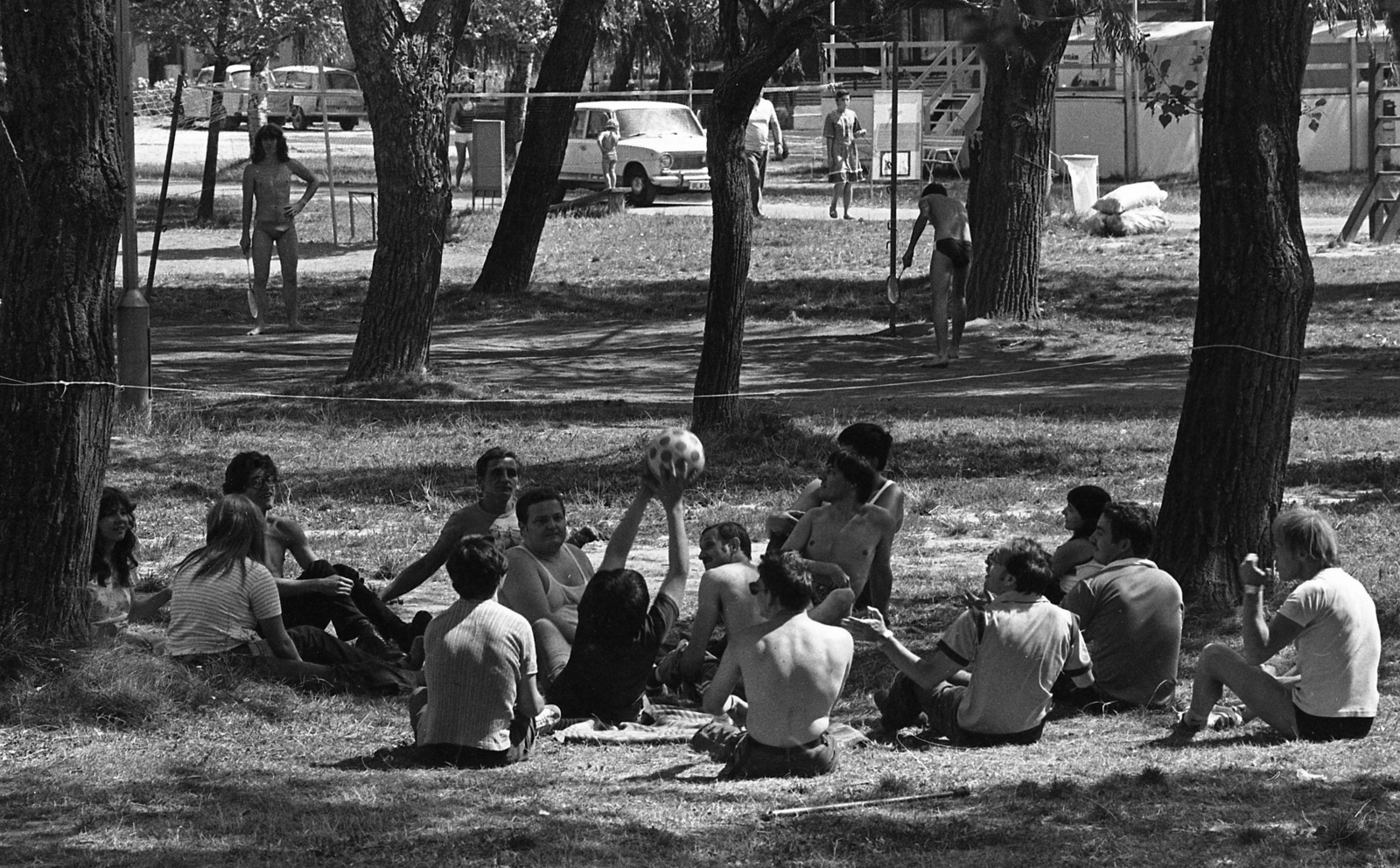 Hungary, Balatonszemes, Express tábor, mozgássérültek üdültetése., 1984, Urbán Tamás, Fortepan #124418