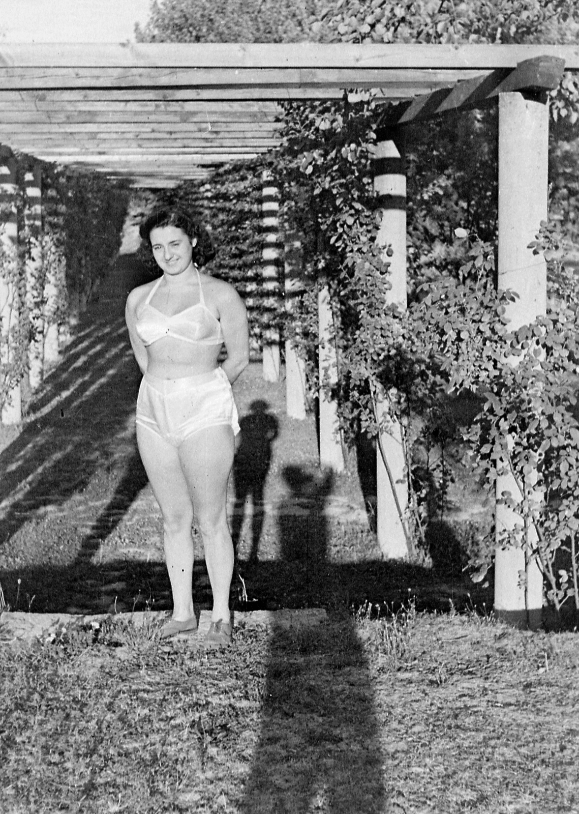 Hungary, Budapest III., Pünkösdfürdői strand., 1952, Szent-tamási Mihály, bathing suit, Budapest, Fortepan #12448