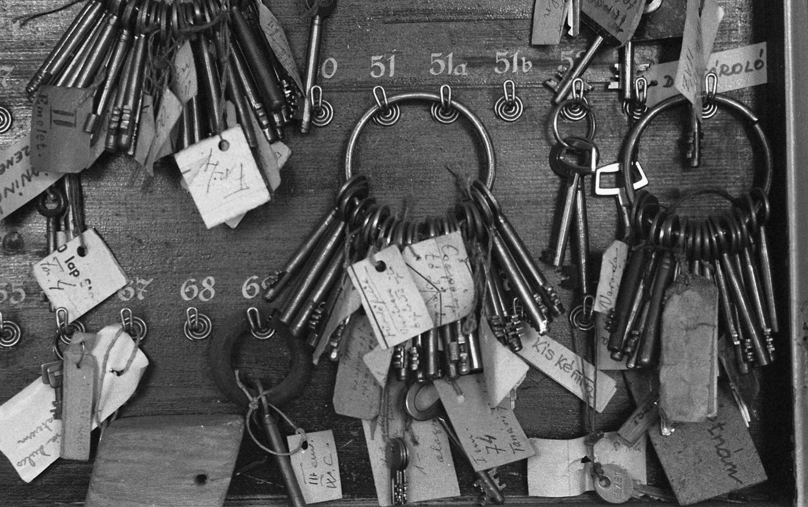 Hungary, 1985, Urbán Tamás, key locker, key, Fortepan #124513