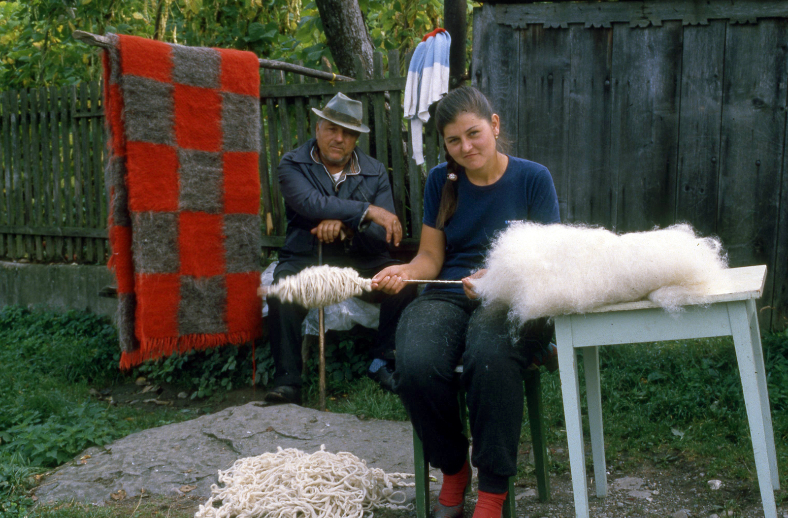 Romania, 1988, Urbán Tamás, smile, girl, old person, Fortepan #124786