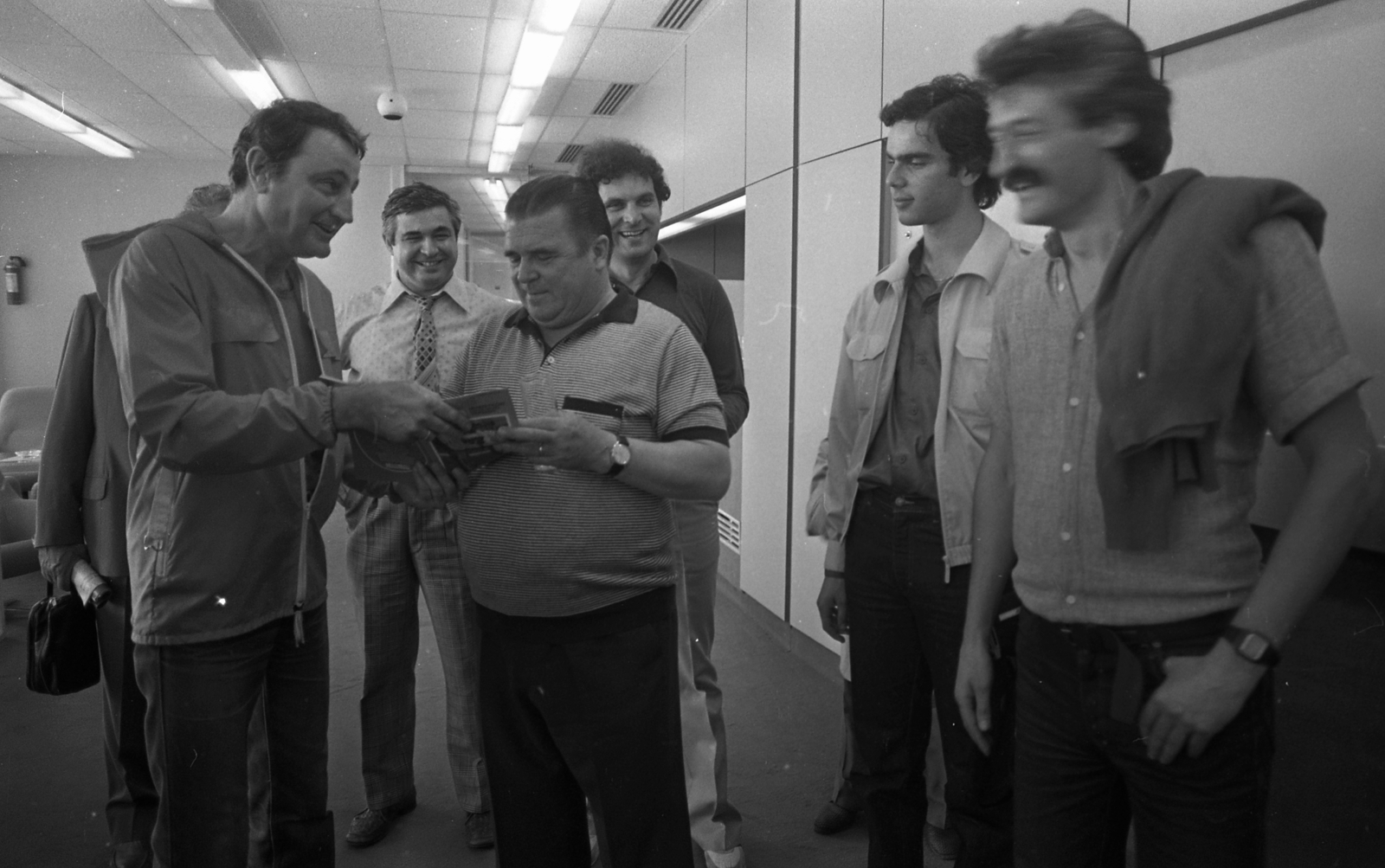 Hungary, Budapest XIV., Budapest Sportcsarnok, középen Puskás Ferenc., 1982, Urbán Tamás, celebrity, Budapest, Fortepan #124825