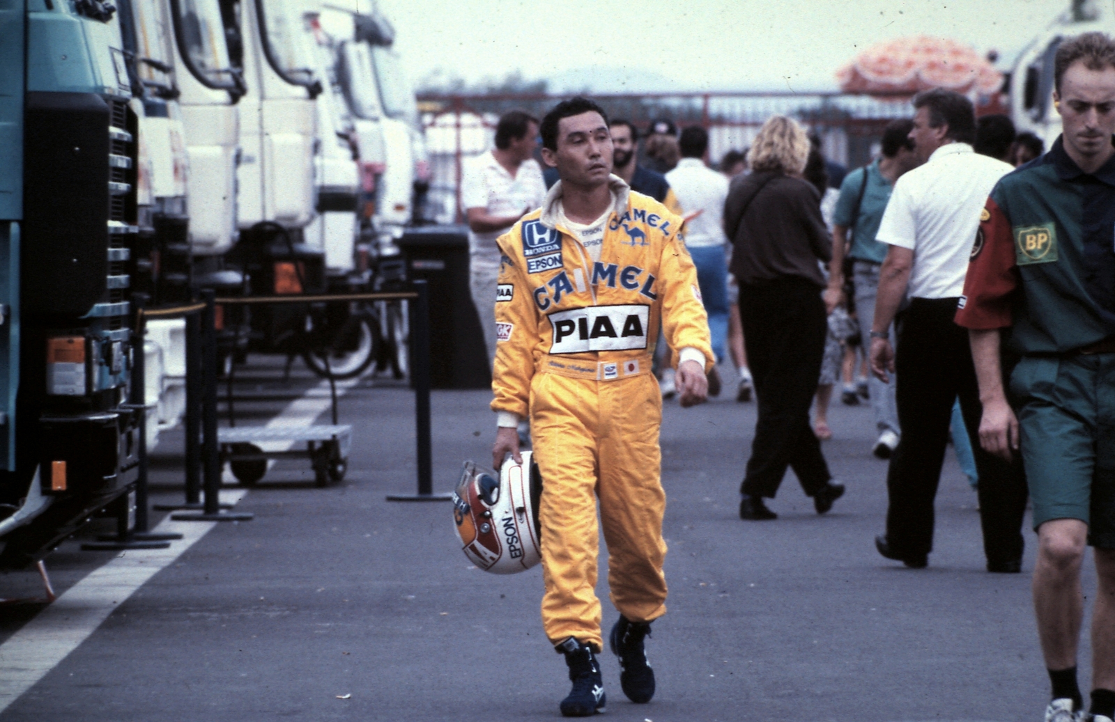 Hungary, Hungaroring, Mogyoród, Formula-1 harmadik magyar nagydíj, Satoru Nakajima a Lotus-Honda csapat versenyzője., 1988, Urbán Tamás, colorful, Fortepan #125008