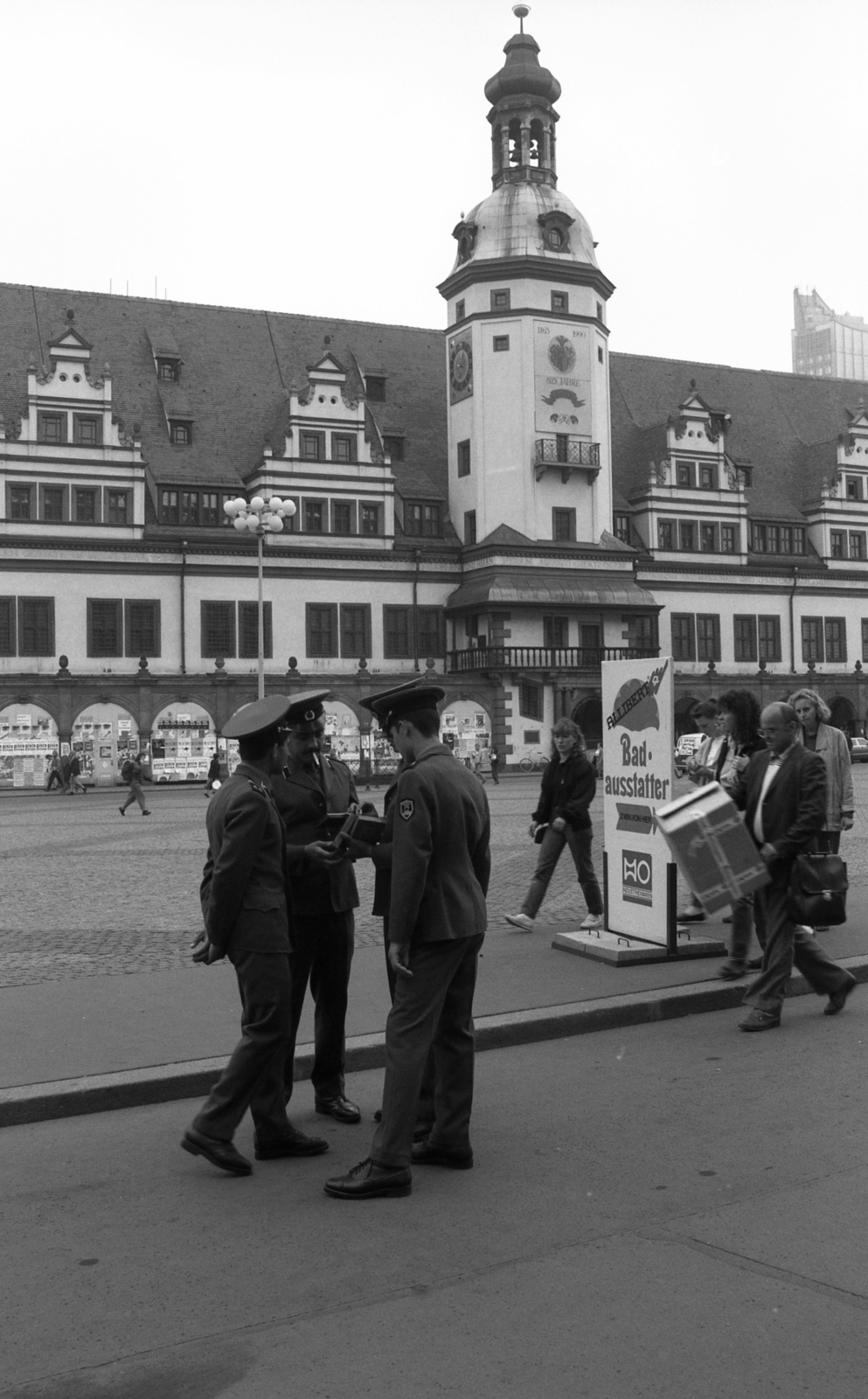 Germany, Leipzig, Markt, Régi Városháza., 1990, Urbán Tamás, GDR, public building, renaissance, Hieronymus Lotter-design, Fortepan #125071