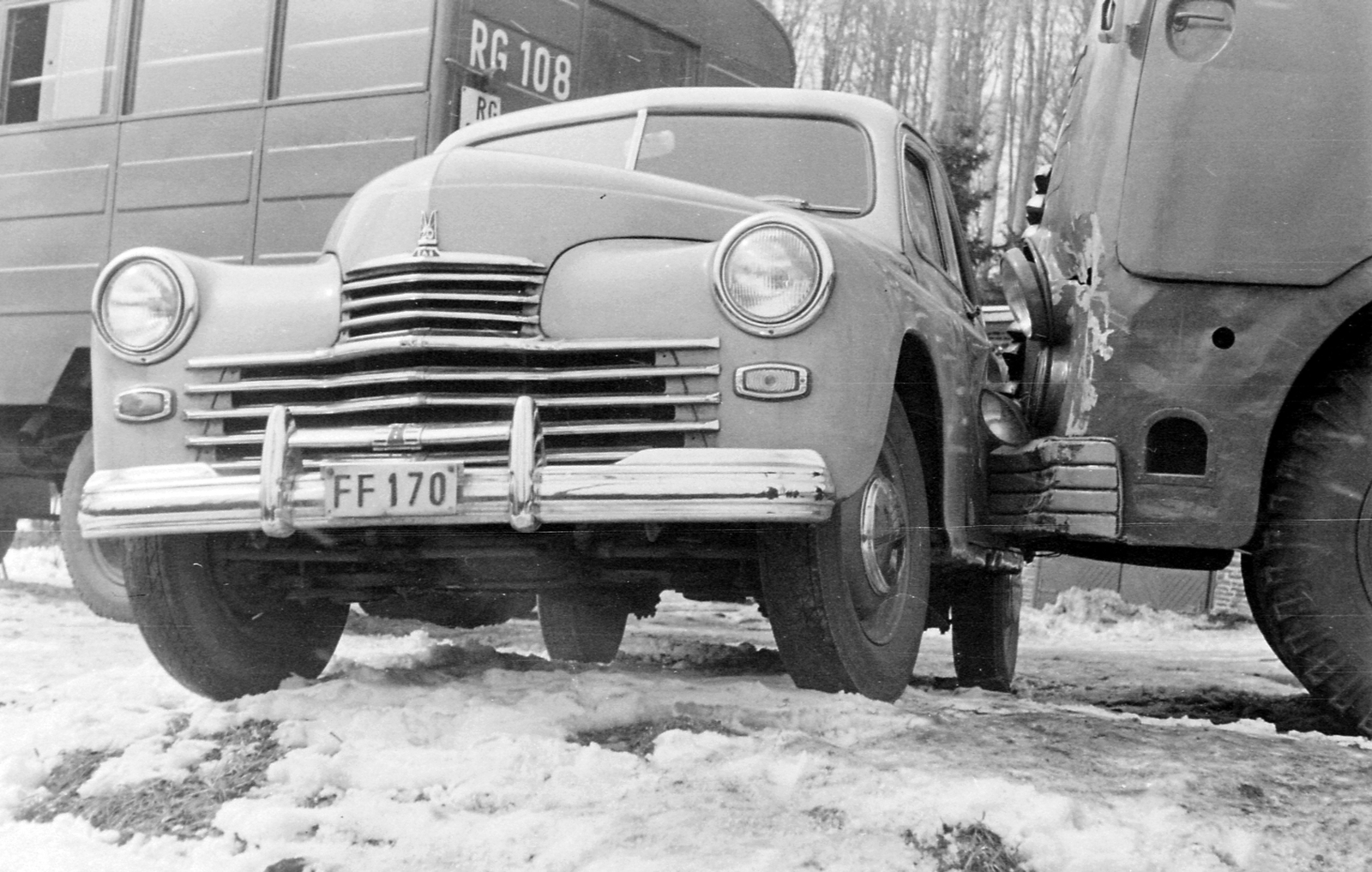 1952, Szent-tamási Mihály, GAZ-brand, accident, automobile, M20 Pobeda, number plate, Fortepan #12541