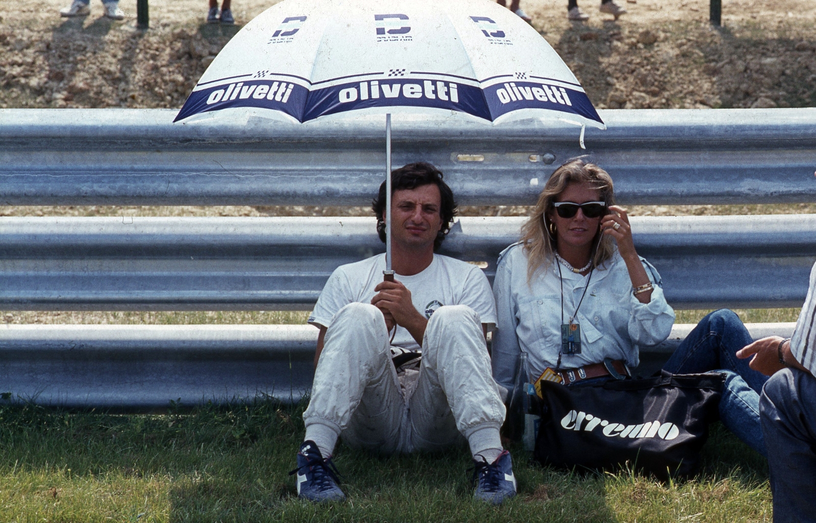 Hungary, Hungaroring, Mogyoród, Formula-1 első magyar nagydíj, Riccardo Patrese a Brabham-BMW csapat versenyzője., 1986, Urbán Tamás, colorful, Formula-1, Olivetti-brand, Fortepan #125426