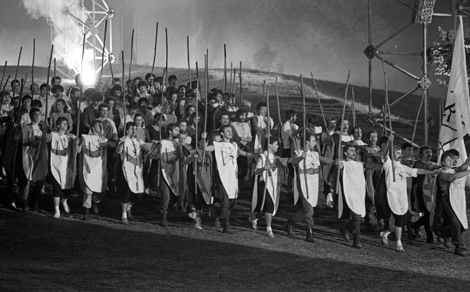 Hungary, Budapest XIV., Királydomb. Szörényi Levente - Bródy János: István, a király című rockopera bemutatója és filmfelvétele 1983. augusztus 18-án, rendező Koltai Gábor., 1983, Urbán Tamás, Budapest, premiere, rock opera, Fortepan #125568