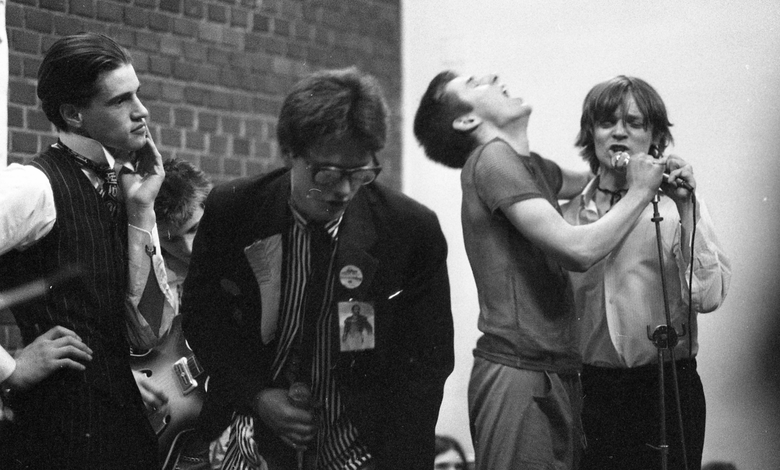 Hungary, Budapest XIV., Kassák Klub, Neurotic zenekar. Balról az első Pajor Tamás, a harmadik Lányi Tamás., 1981, Urbán Tamás, Budapest, Fortepan #125684