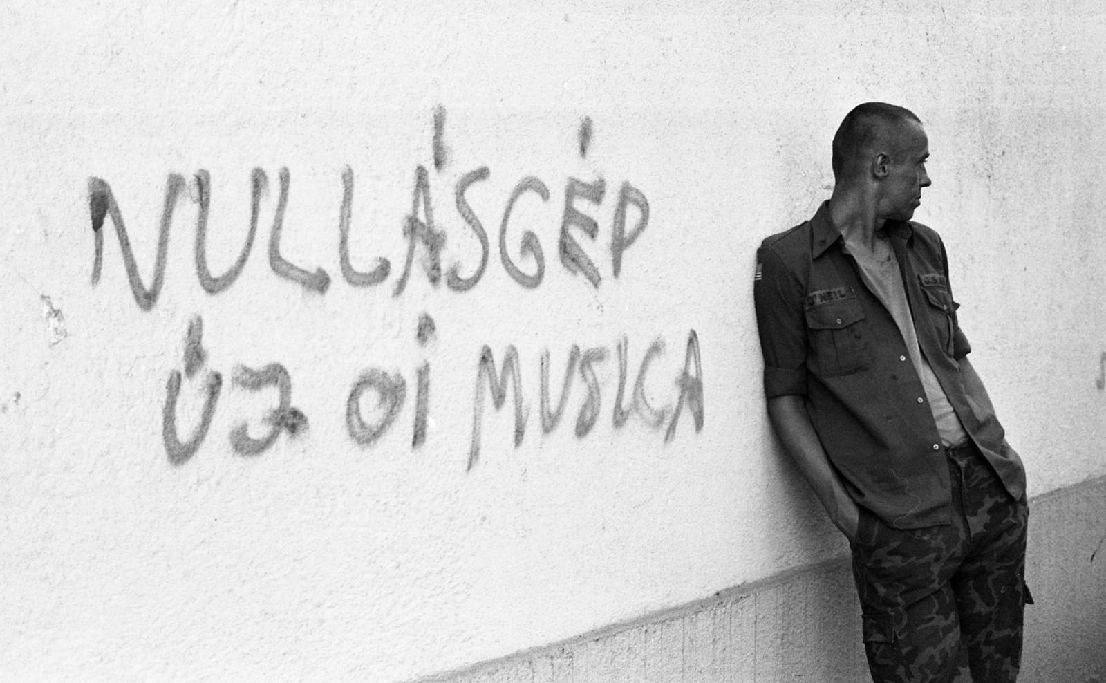 Magyarország, 1987, Urbán Tamás, falfirka, skinhead, Fortepan #125892