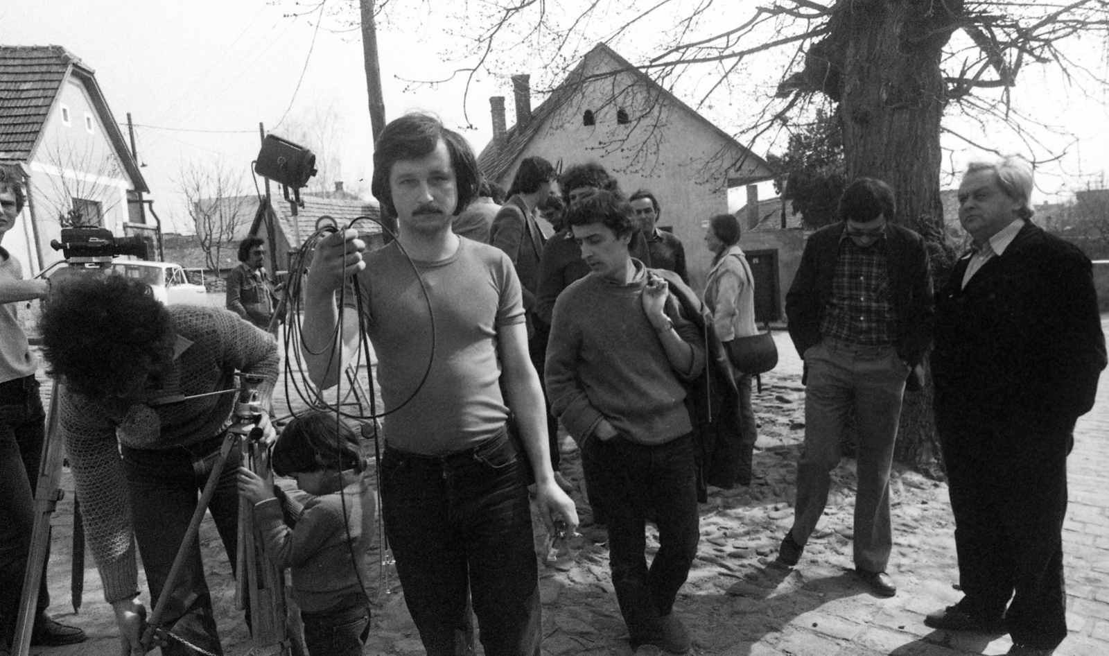 Magyarország, Szentendre, Rab Ráby tér, jobbra Féner Tamás fotóművész, 1985, Urbán Tamás, Fortepan #125896